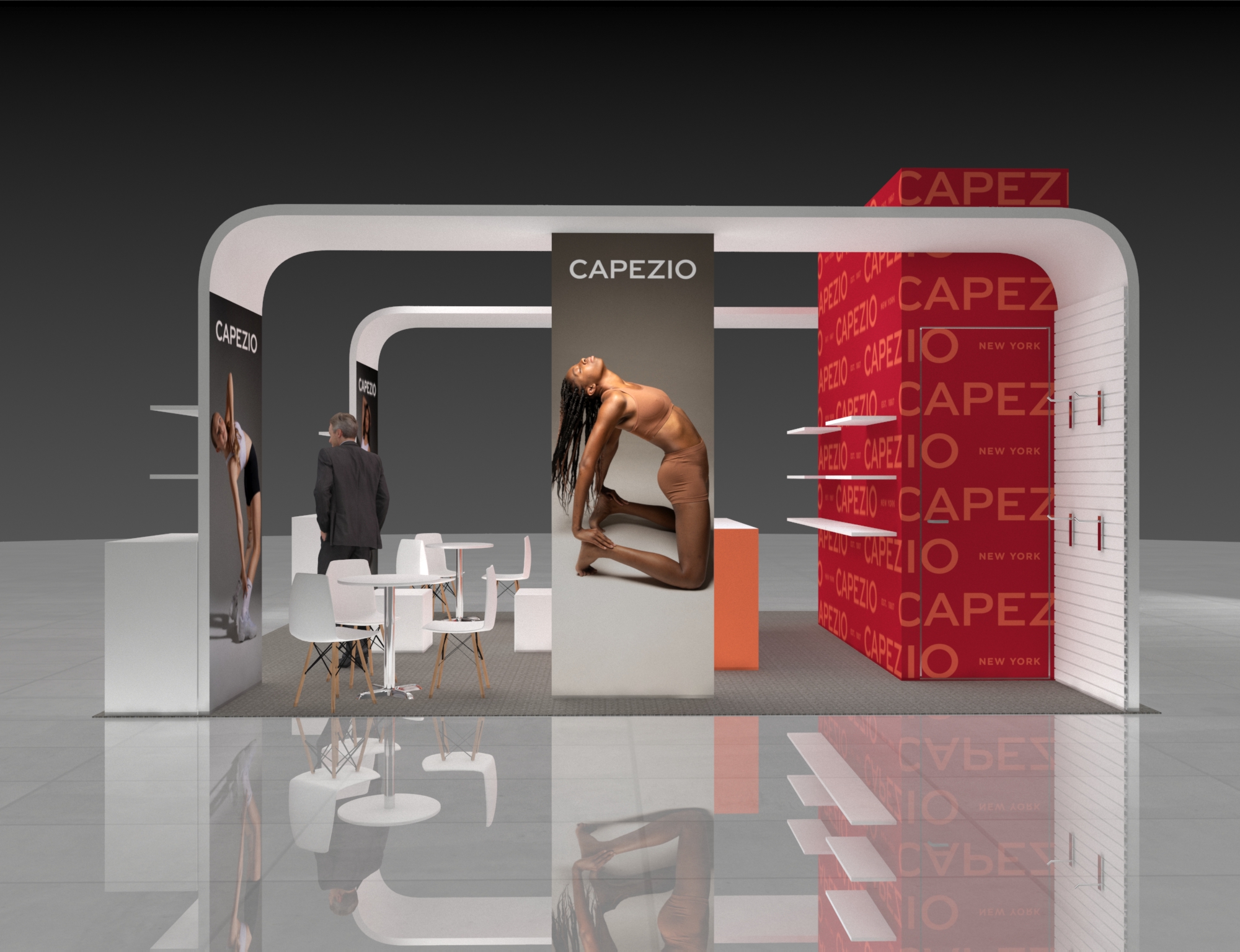 20x20 Booth Rental – Fashion Display Exhibit with Retail Elegance — 20x20 Custom & Modular Exhibits exhibit rental in Las Vegas, catalog image 4