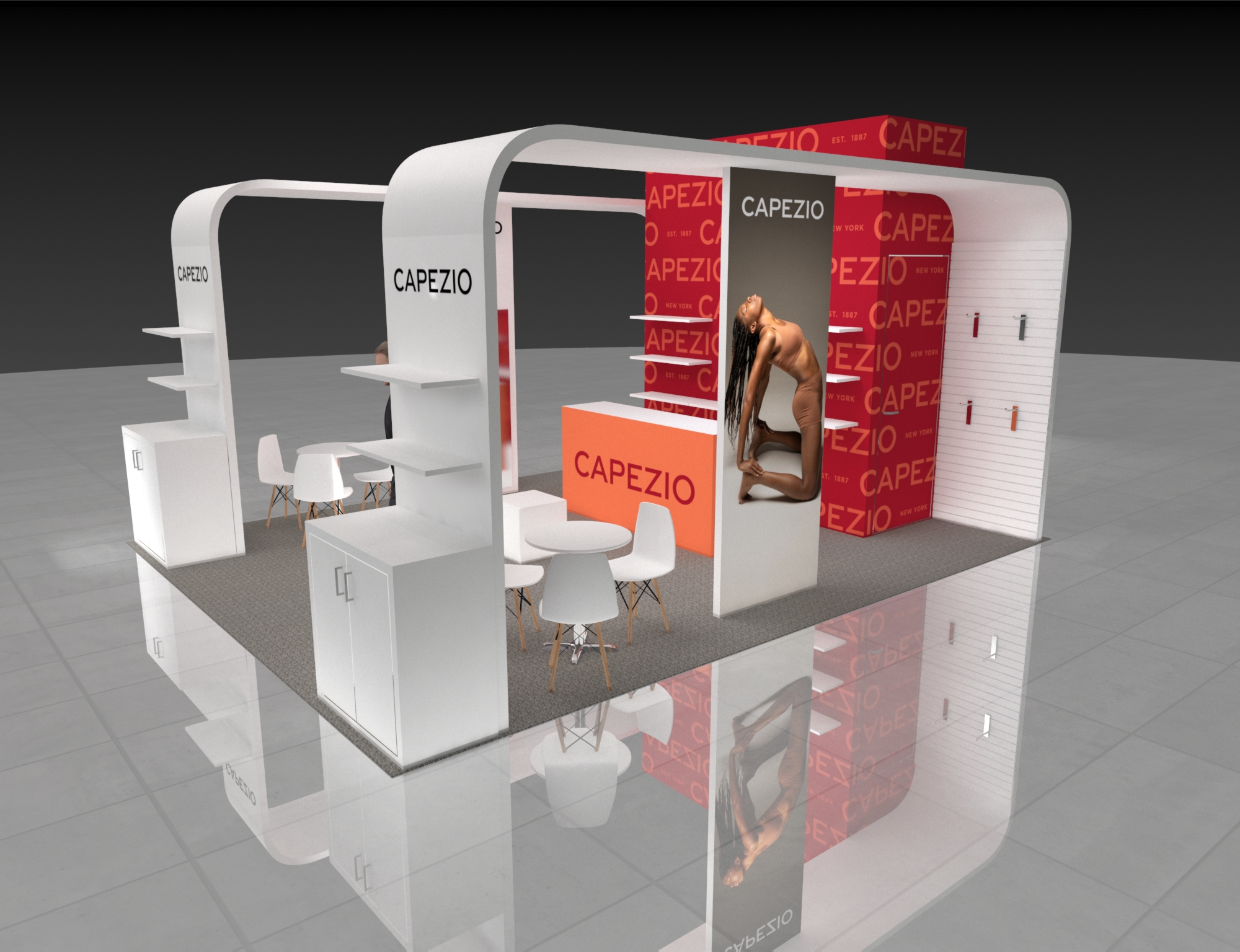 20x20 Booth Rental – Fashion Display Exhibit with Retail Elegance — 20x20 Custom & Modular Exhibits exhibit rental in Las Vegas, catalog image 5