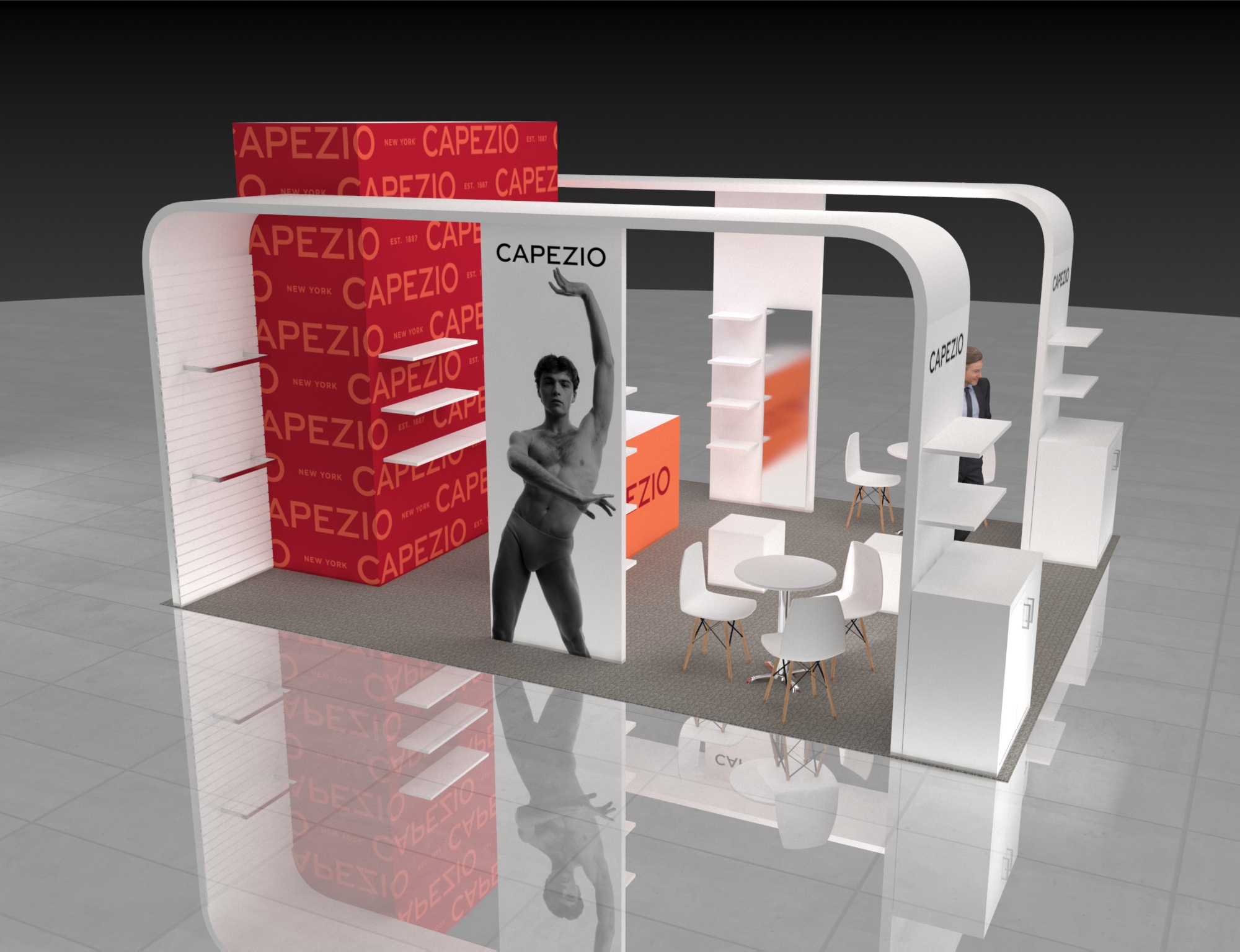 20x20 Booth Rental – Fashion Display Exhibit with Retail Elegance — 20x20 Custom & Modular Exhibits exhibit rental in Las Vegas, catalog image 2