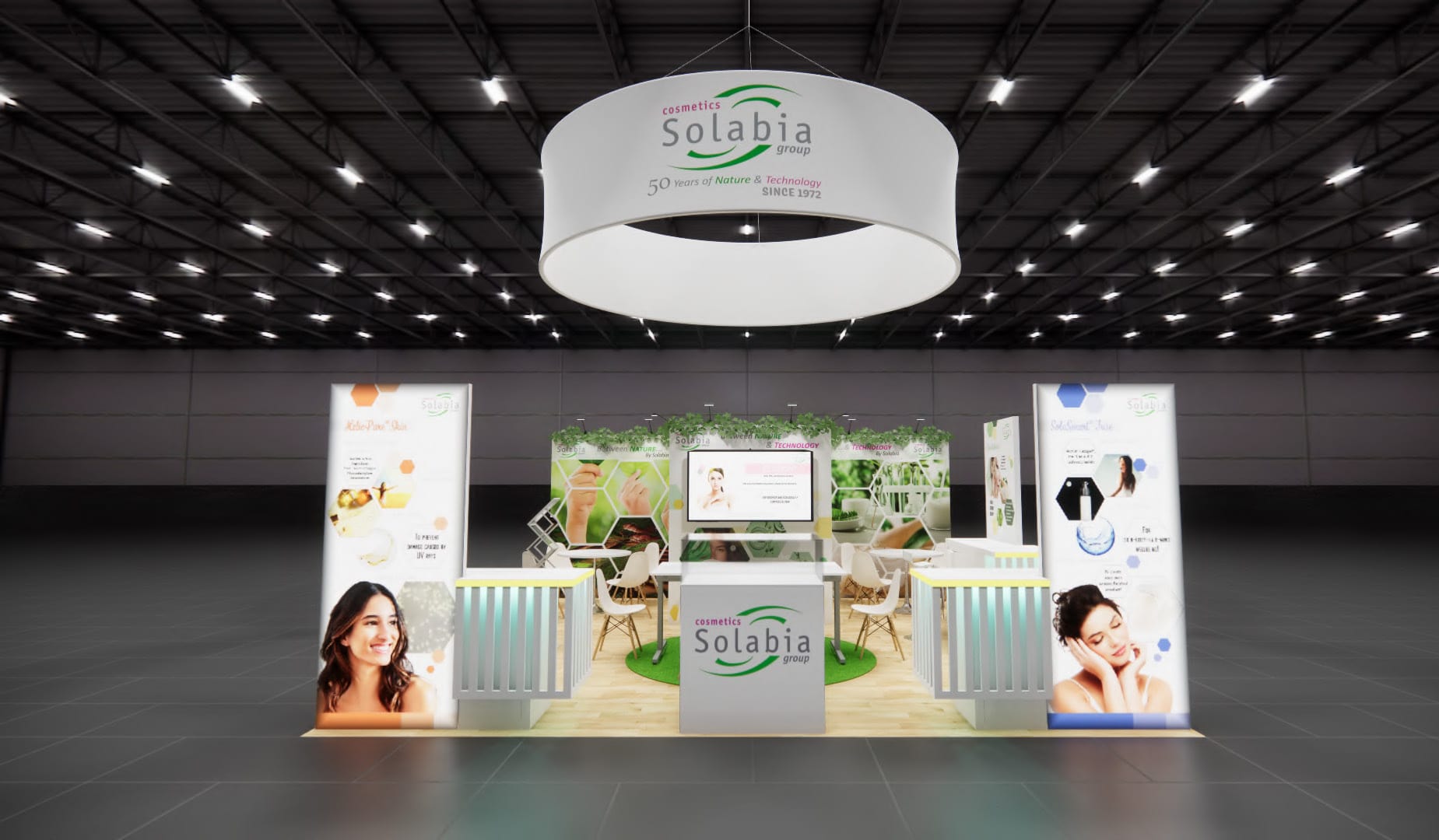 20x20 Las Vegas Health and Beauty Trade Show Exhibit Rental — 20x20 Custom & Modular Exhibits exhibit rental in Las Vegas, primary catalog image