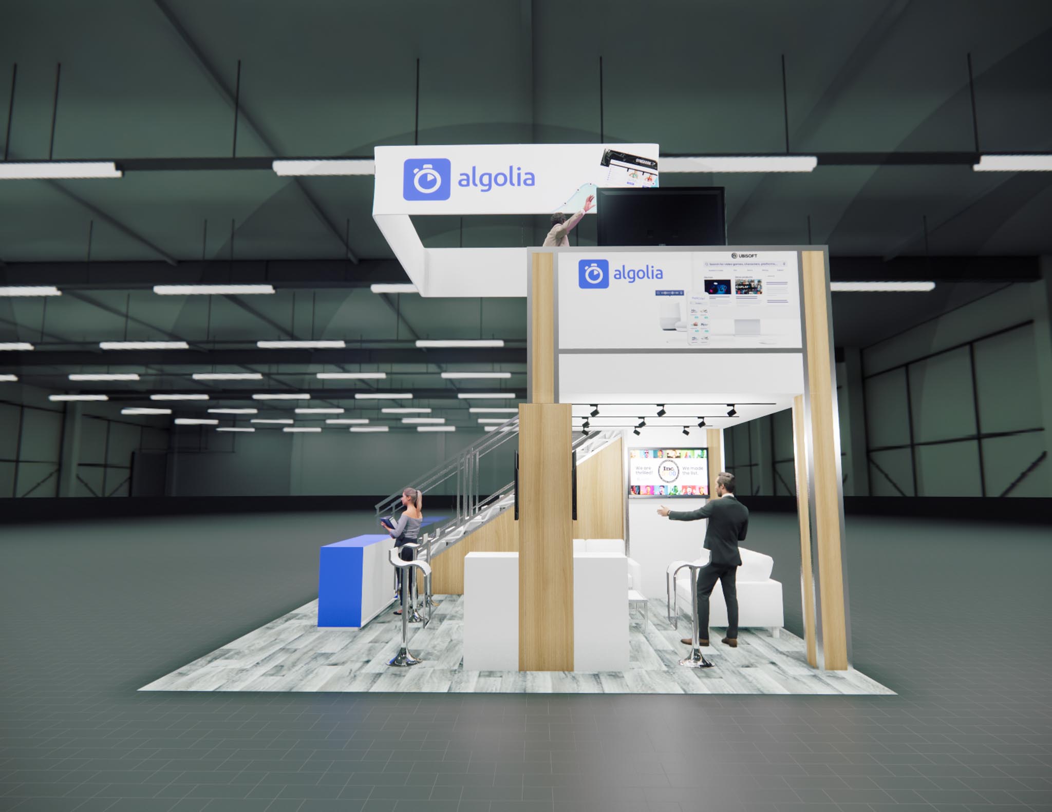 20x20 Two Story Trade Show Booth Rental – Compact Double Deck — 20x20 20x20 Exhibit Rentals exhibit rental in Las Vegas, catalog image 9