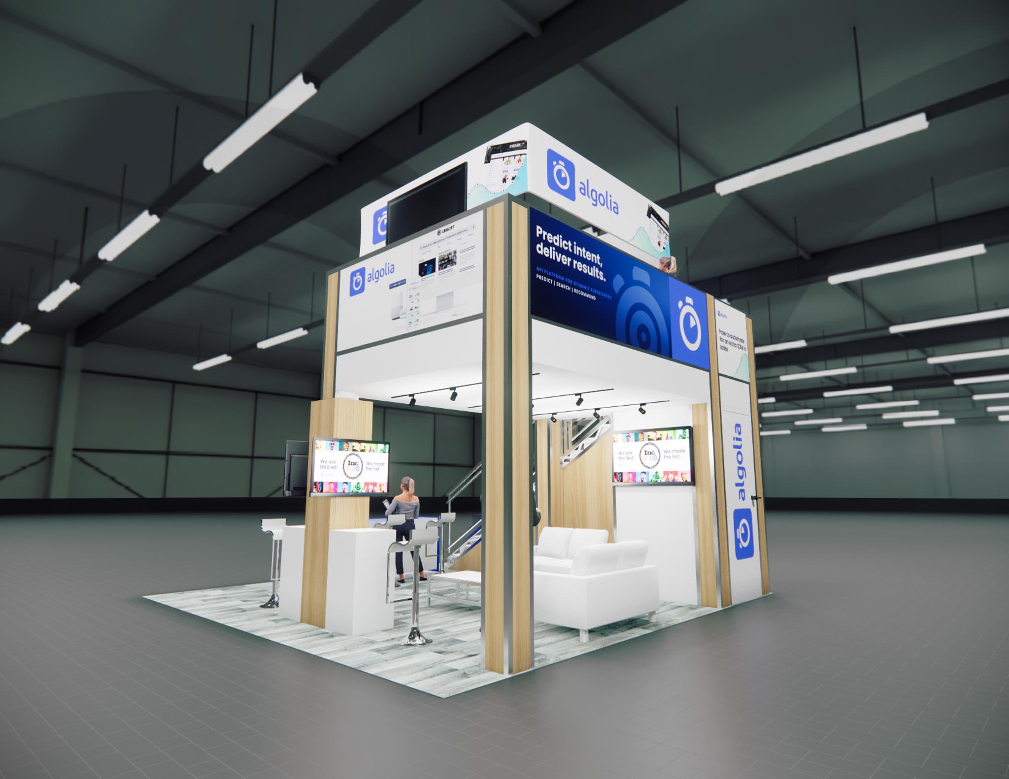 20x20 Two Story Trade Show Booth Rental – Compact Double Deck — 20x20 20x20 Exhibit Rentals exhibit rental in Las Vegas, catalog image 8