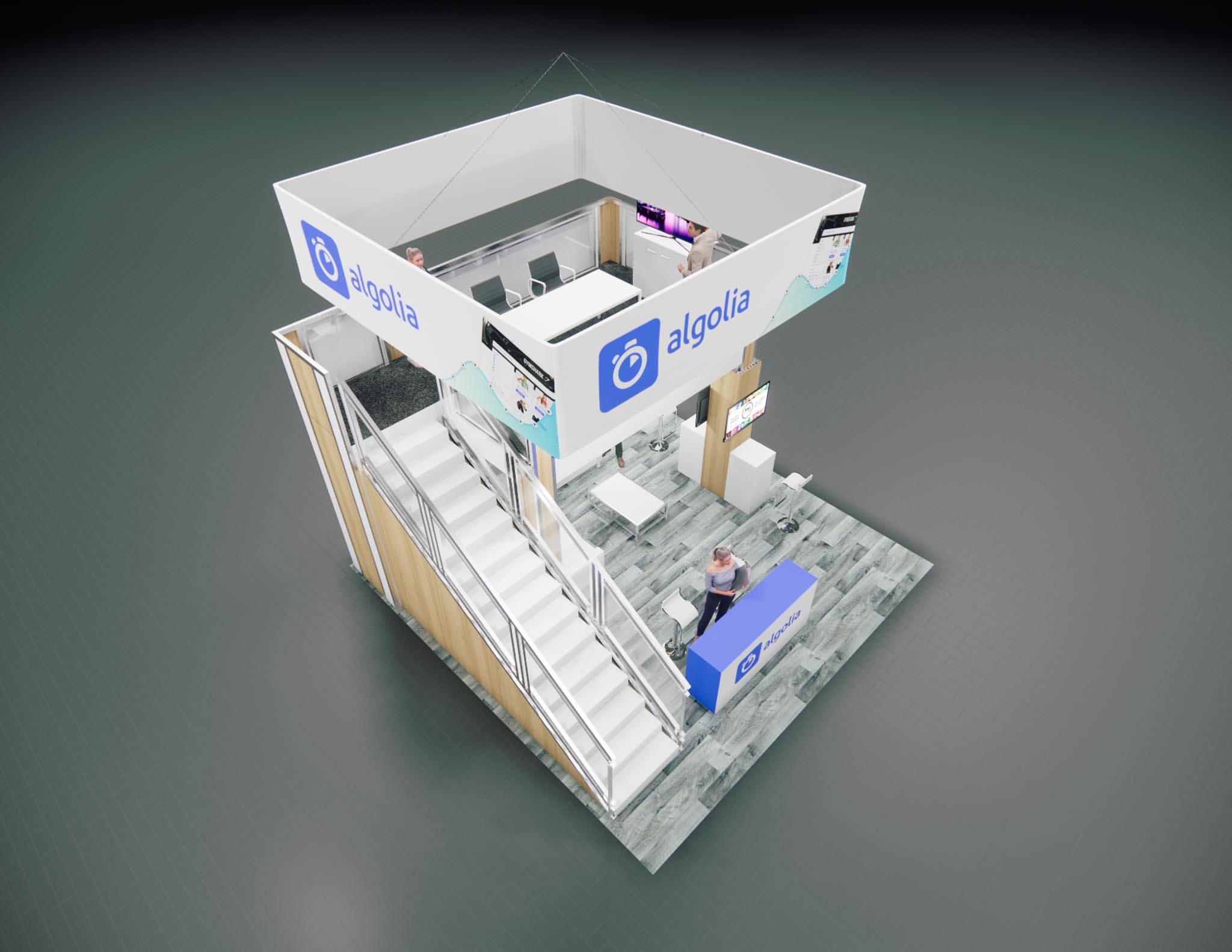 20x20 Two Story Trade Show Booth Rental – Compact Double Deck — 20x20 20x20 Exhibit Rentals exhibit rental in Las Vegas, catalog image 11