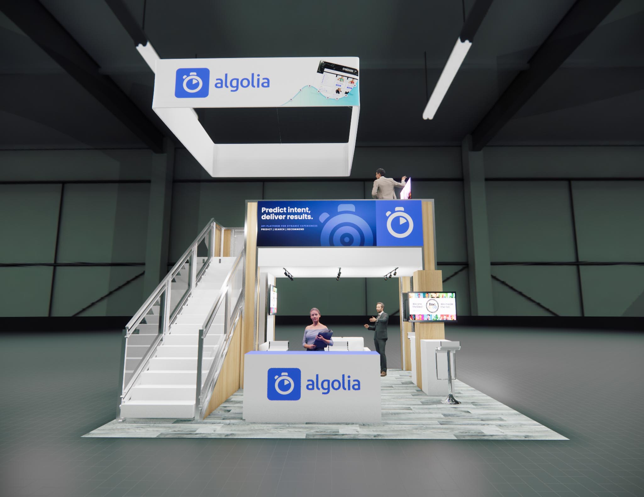 20x20 Two Story Trade Show Booth Rental – Compact Double Deck — 20x20 20x20 Exhibit Rentals exhibit rental in Las Vegas, catalog image 4