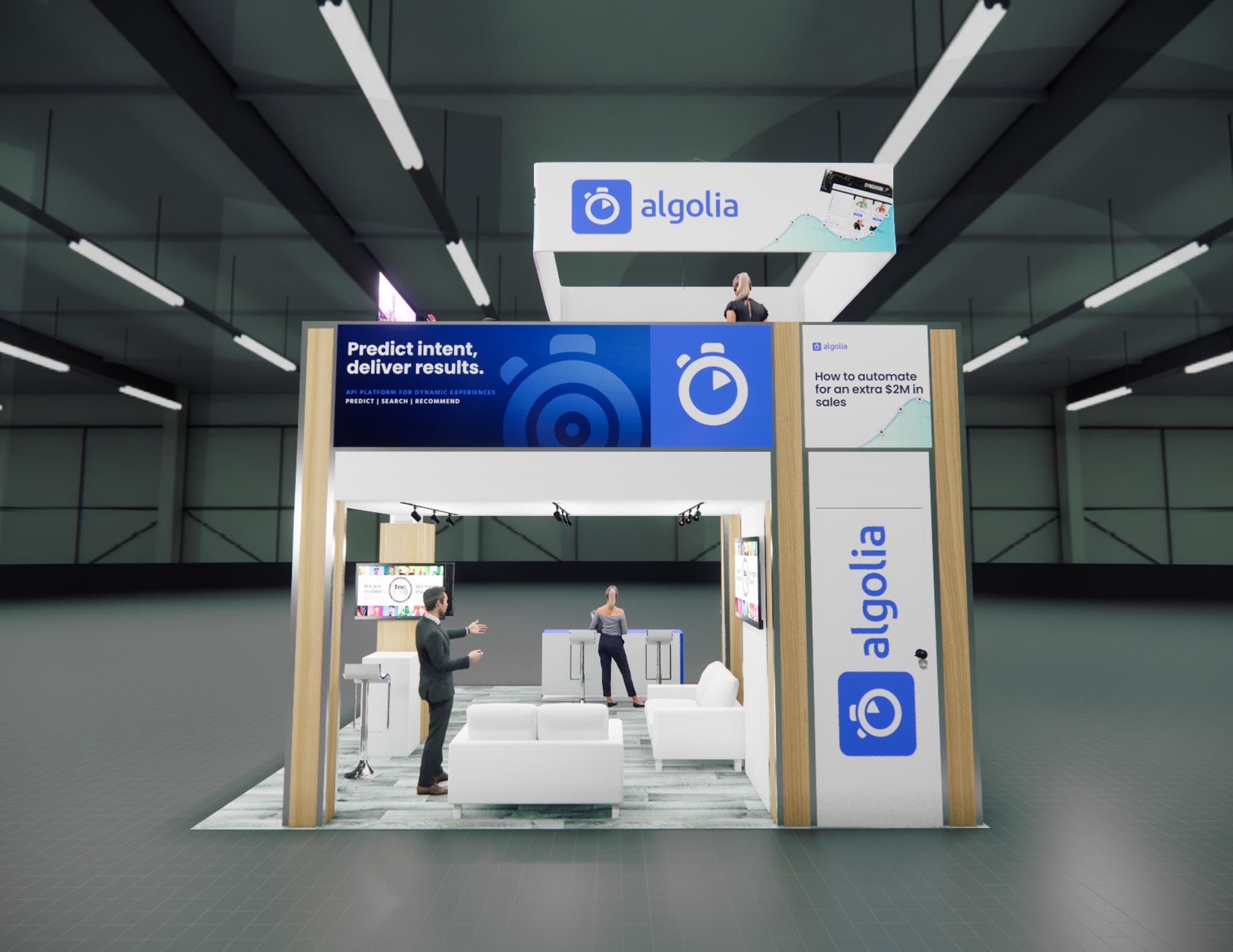 20x20 Two Story Trade Show Booth Rental – Compact Double Deck — 20x20 20x20 Exhibit Rentals exhibit rental in Las Vegas, catalog image 7