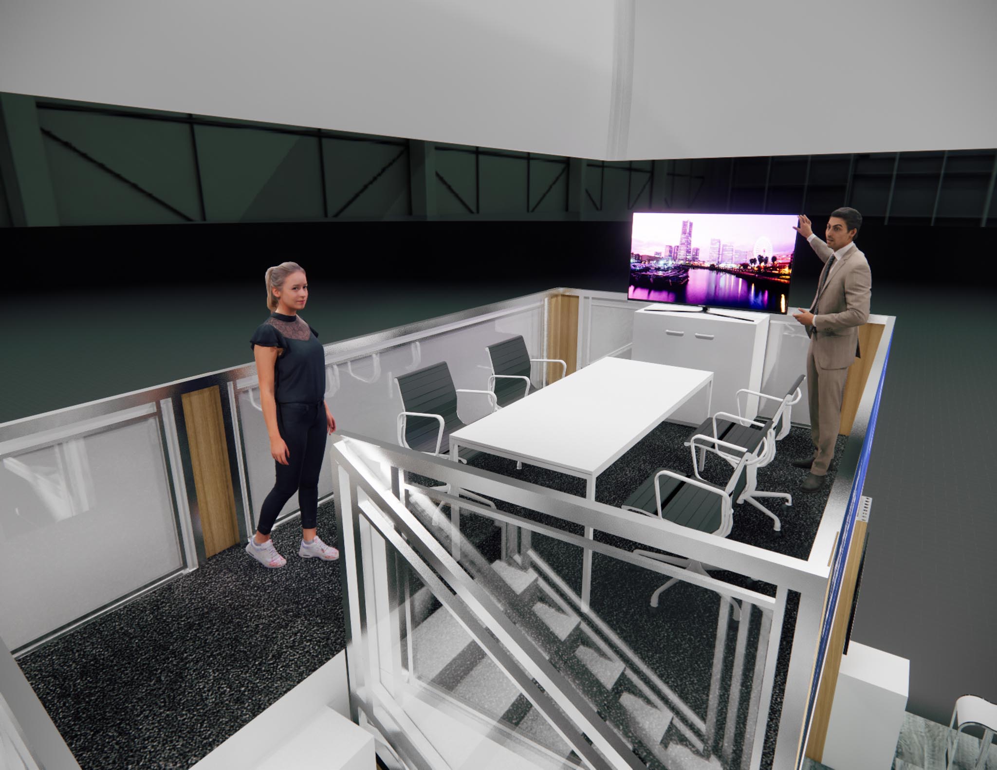 20x20 Two Story Trade Show Booth Rental – Compact Double Deck — 20x20 20x20 Exhibit Rentals exhibit rental in Las Vegas, catalog image 10