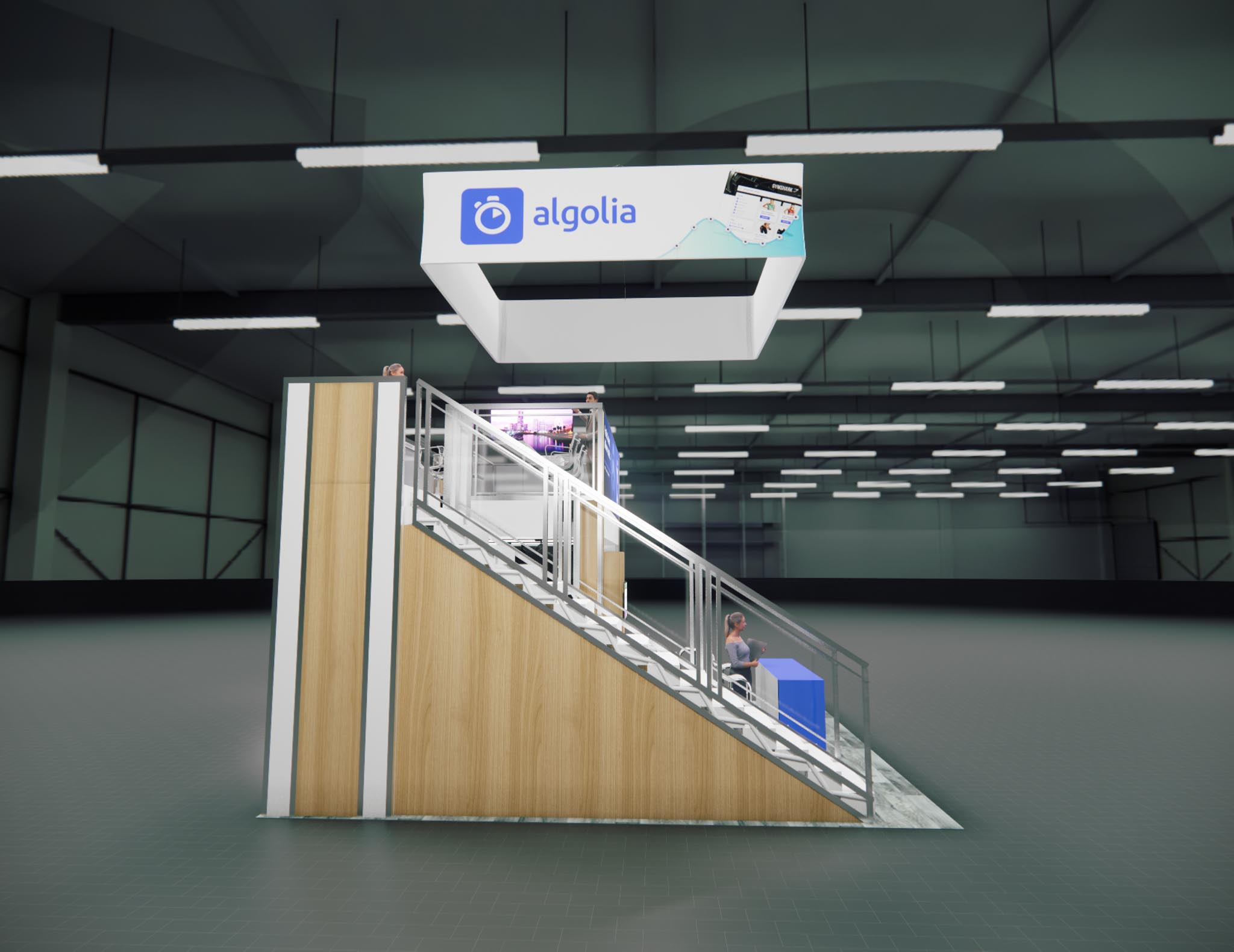 20x20 Two Story Trade Show Booth Rental – Compact Double Deck — 20x20 20x20 Exhibit Rentals exhibit rental in Las Vegas, catalog image 2