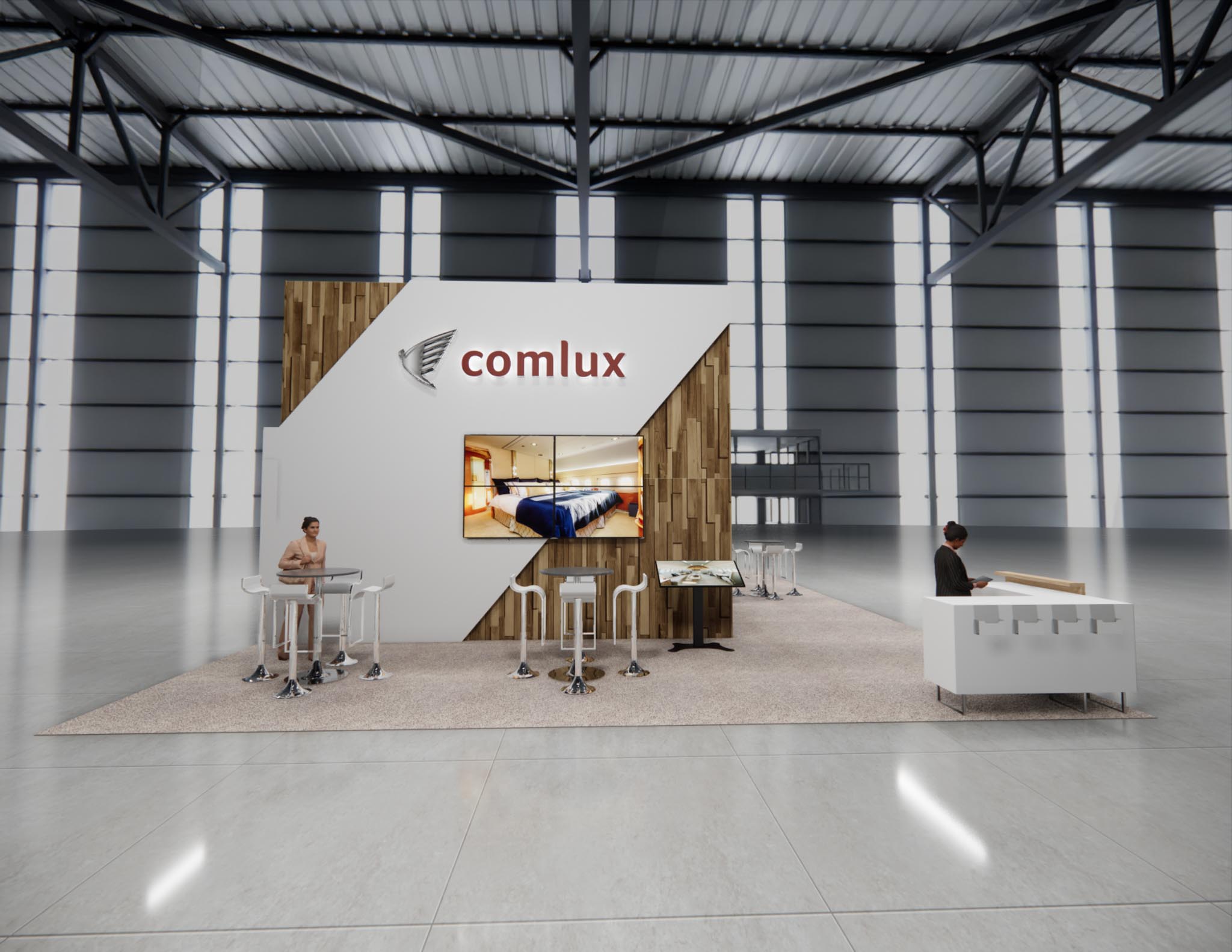 30x40 Two Story Trade Show Exhibit Rental - VIP Lounge Layout — 30x40 Custom & Modular Exhibits exhibit rental in Las Vegas, catalog image 11