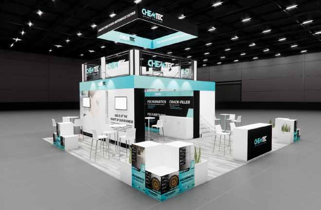 30x30 Two Story Trade Show Booth Rental – Meeting Rooms + Storage — 30x30 30x30 Exhibit Rentals exhibit rental in Las Vegas, catalog image 4