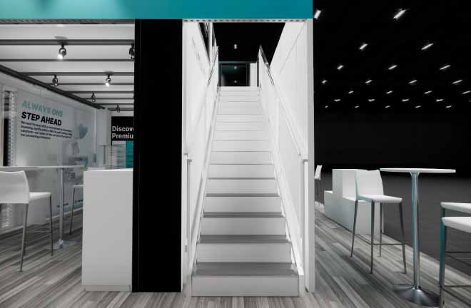 30x30 Two Story Trade Show Booth Rental – Meeting Rooms + Storage — 30x30 30x30 Exhibit Rentals exhibit rental in Las Vegas, catalog image 3