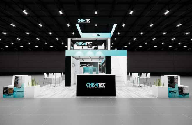 30x30 Two Story Trade Show Booth Rental – Meeting Rooms + Storage — 30x30 30x30 Exhibit Rentals exhibit rental in Las Vegas, catalog image 6