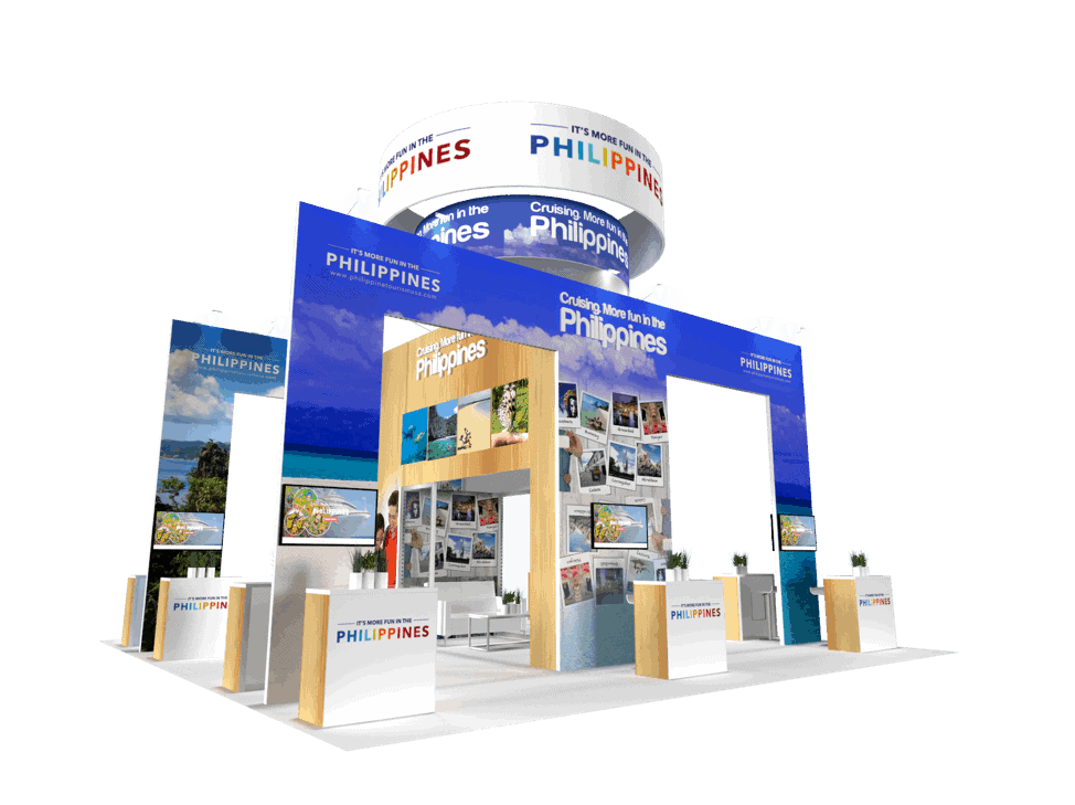 30x30 Island Exhibit Rentals for trade show exhibitors in Las Vegas