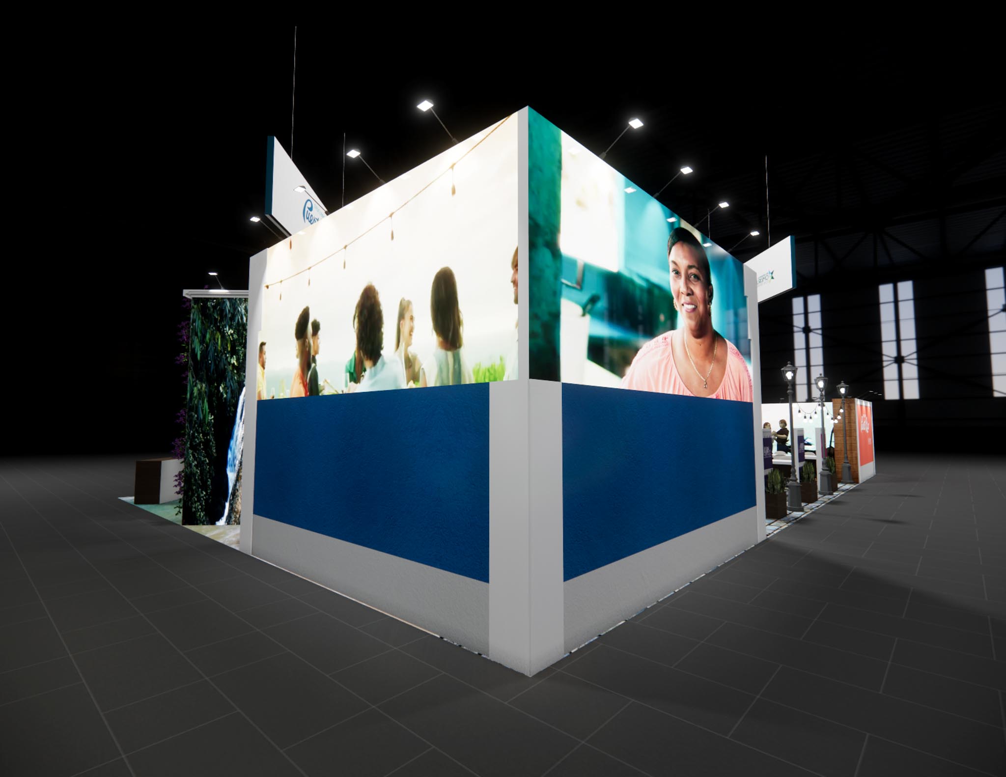 40x60 Double Deck Booth Rental – Retail Product Demo Layout — 40x60 Custom & Modular Exhibits exhibit rental in Las Vegas, catalog image 4