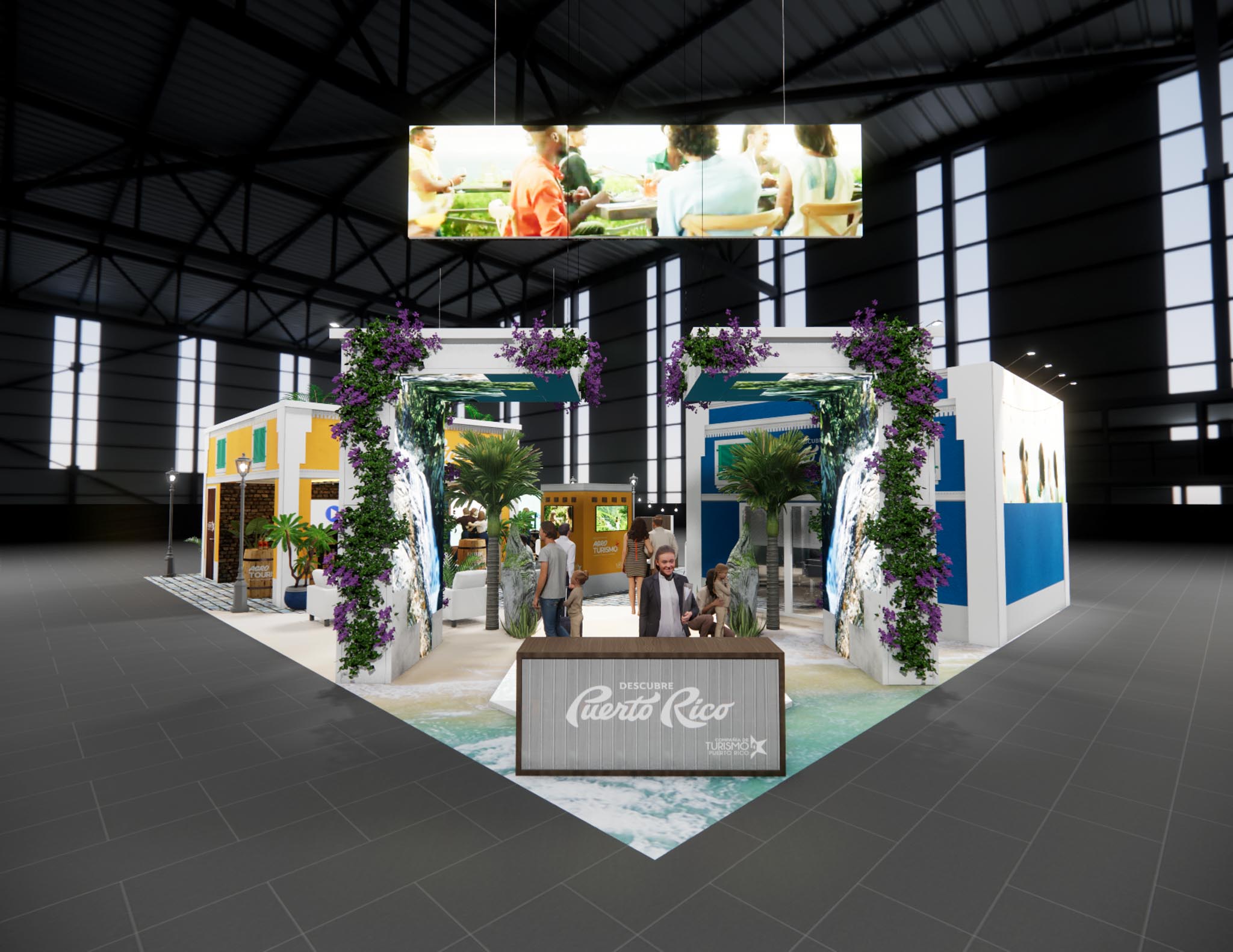 40x60 Double Deck Booth Rental – Retail Product Demo Layout — 40x60 Custom & Modular Exhibits exhibit rental in Las Vegas, catalog image 2