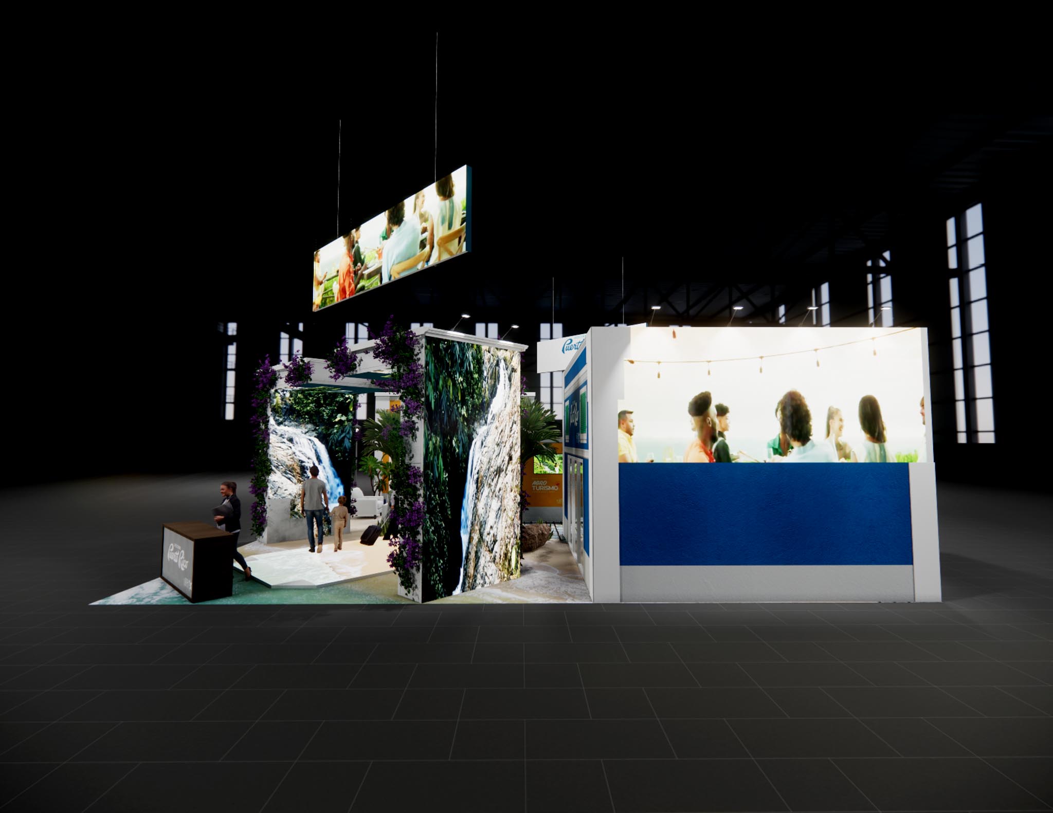 40x60 Double Deck Booth Rental – Retail Product Demo Layout — 40x60 Custom & Modular Exhibits exhibit rental in Las Vegas, catalog image 3