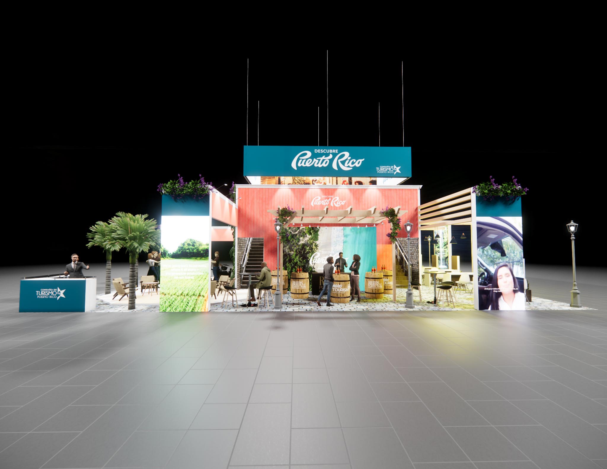 40x60 Two Story Exhibit Rental – Brand Visibility Tower + Deck — 40x60 Custom & Modular Exhibits exhibit rental in Las Vegas, catalog image 2