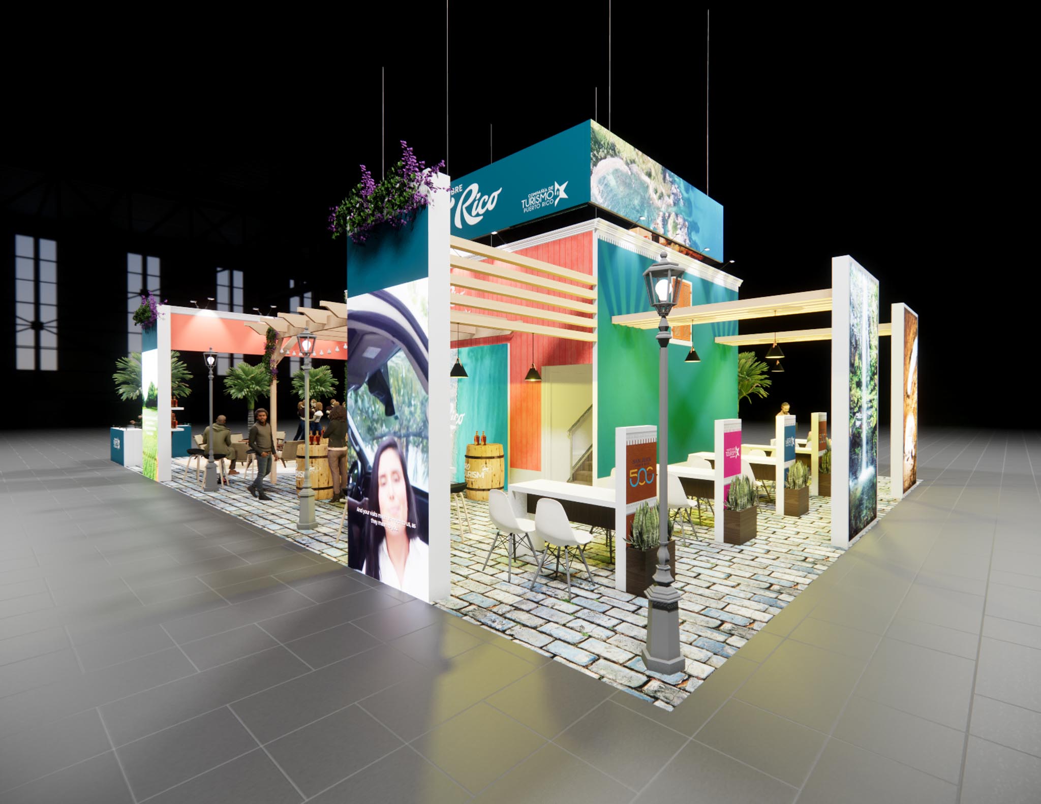 40x60 Two Story Exhibit Rental – Brand Visibility Tower + Deck — 40x60 Custom & Modular Exhibits exhibit rental in Las Vegas, catalog image 3