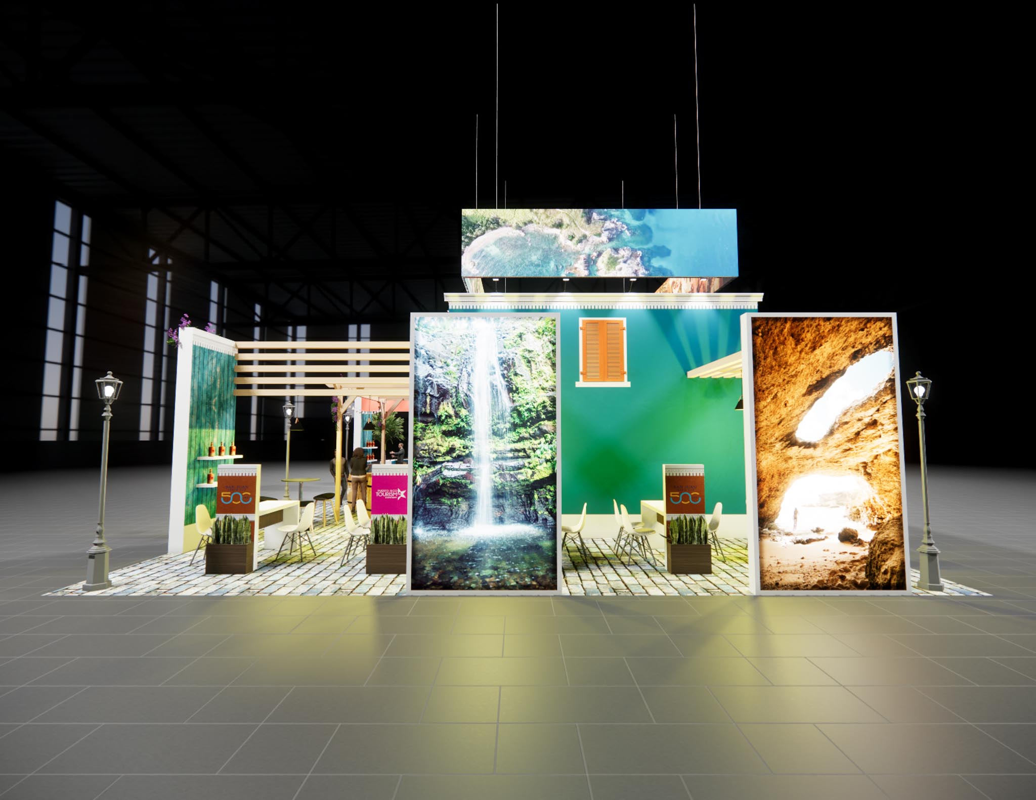 40x60 Two Story Exhibit Rental – Brand Visibility Tower + Deck — 40x60 Custom & Modular Exhibits exhibit rental in Las Vegas, catalog image 4
