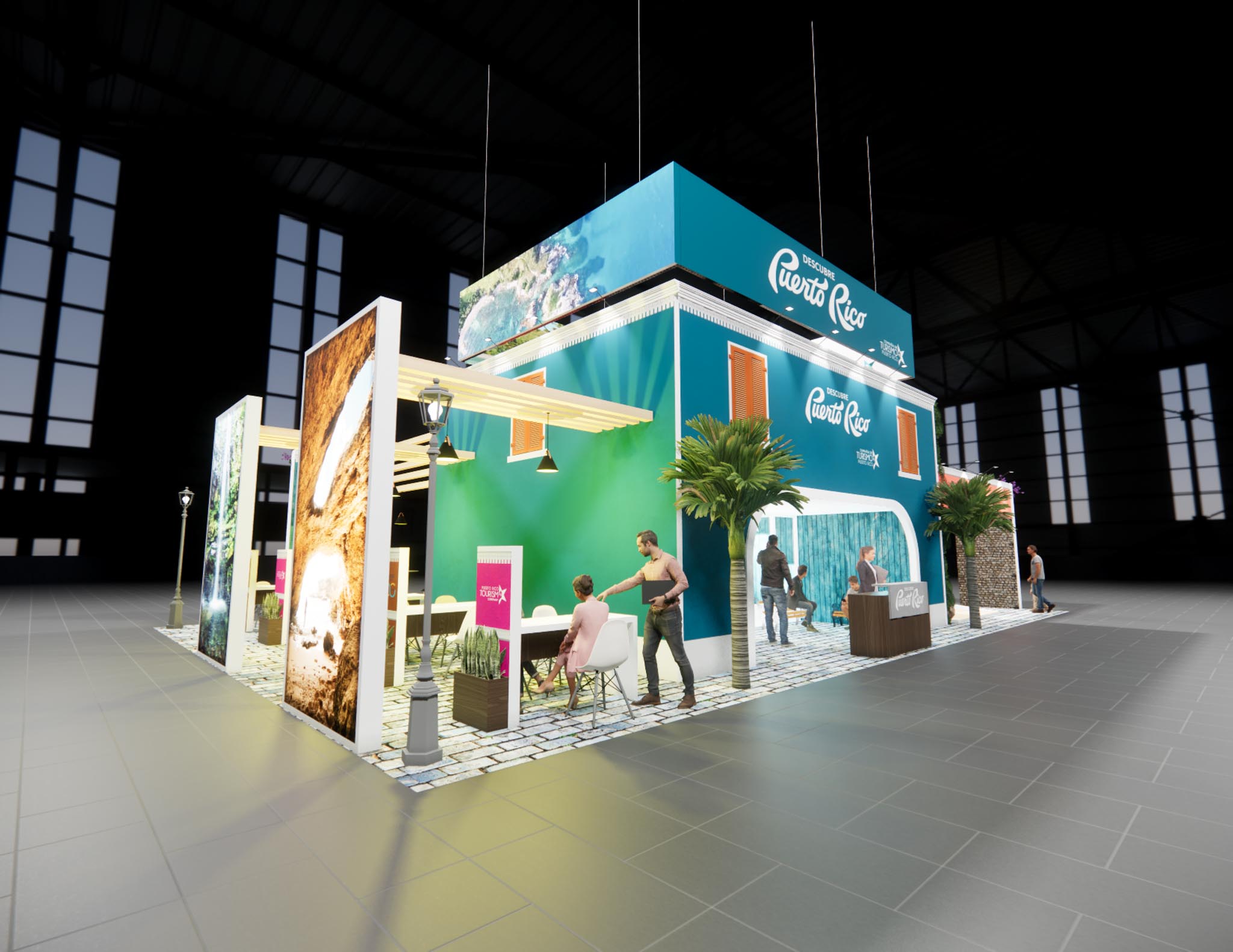 40x60 Two Story Exhibit Rental – Brand Visibility Tower + Deck — 40x60 Custom & Modular Exhibits exhibit rental in Las Vegas, catalog image 5