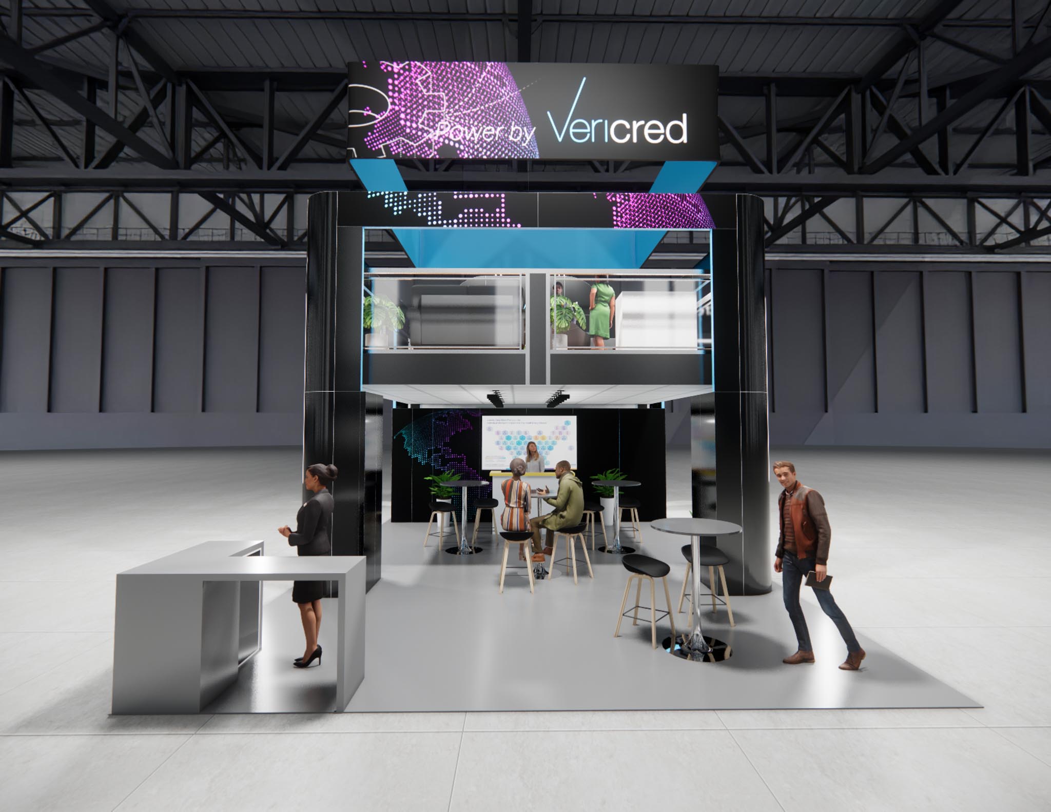 20x30 Double Deck Booth Rental – Retail Product Demo Layout — 20x30 20x30 Exhibit Rentals exhibit rental in Las Vegas, catalog image 4