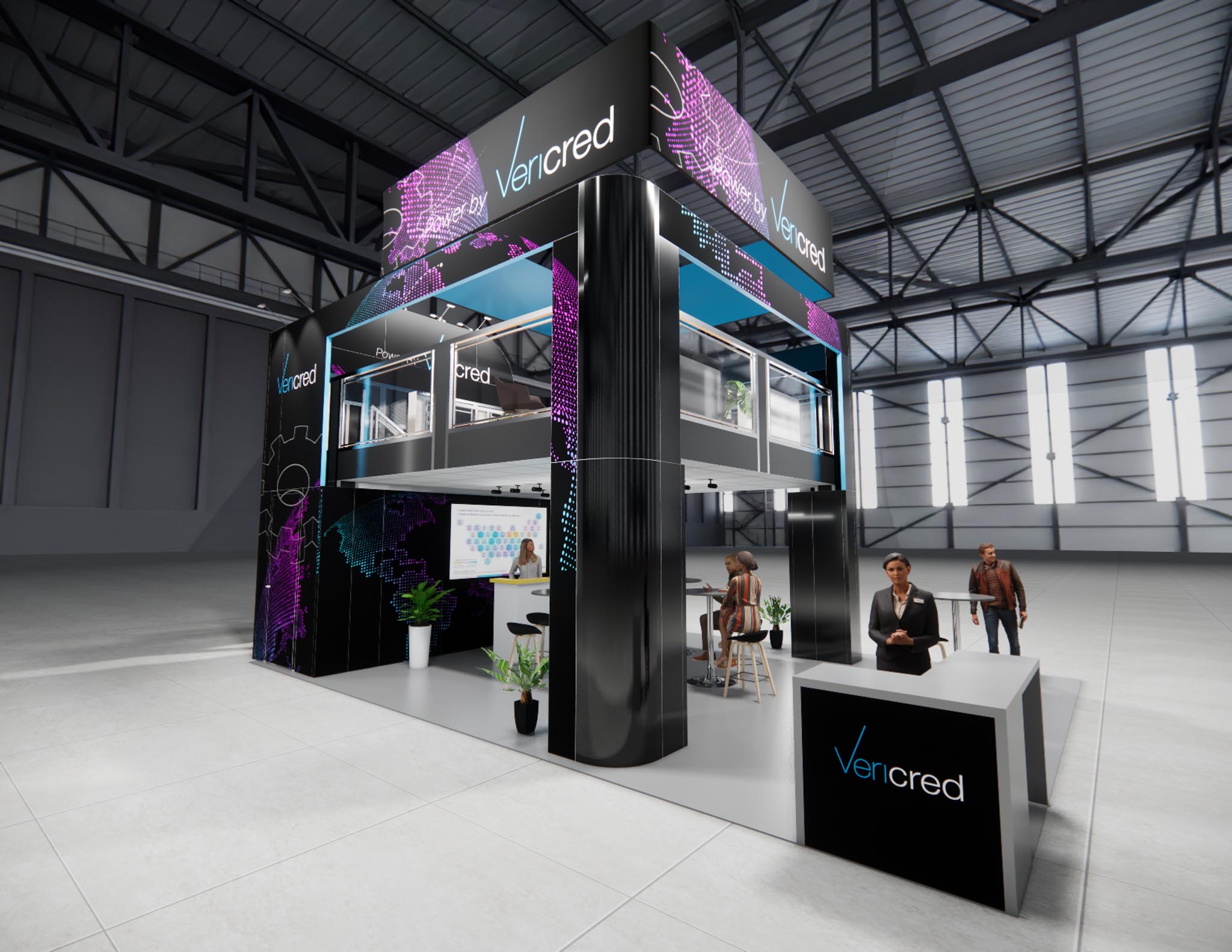 20x30 Double Deck Booth Rental – Retail Product Demo Layout — 20x30 20x30 Exhibit Rentals exhibit rental in Las Vegas, catalog image 3