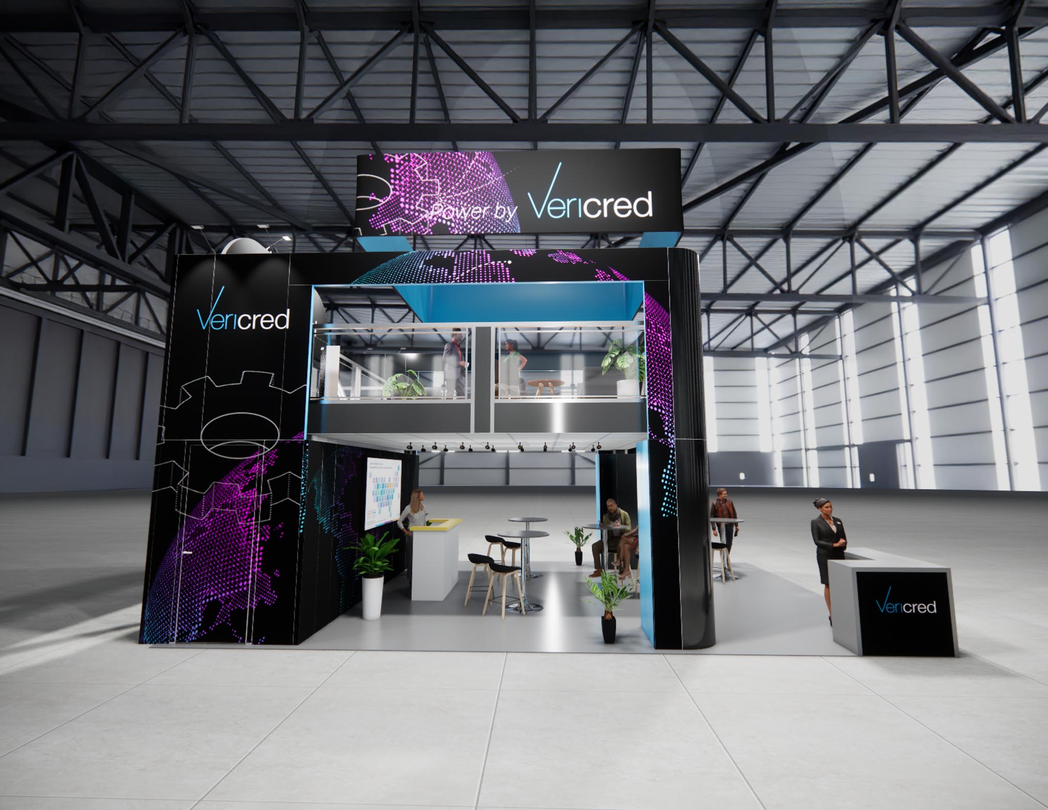 20x30 Double Deck Booth Rental – Retail Product Demo Layout — 20x30 20x30 Exhibit Rentals exhibit rental in Las Vegas, catalog image 2