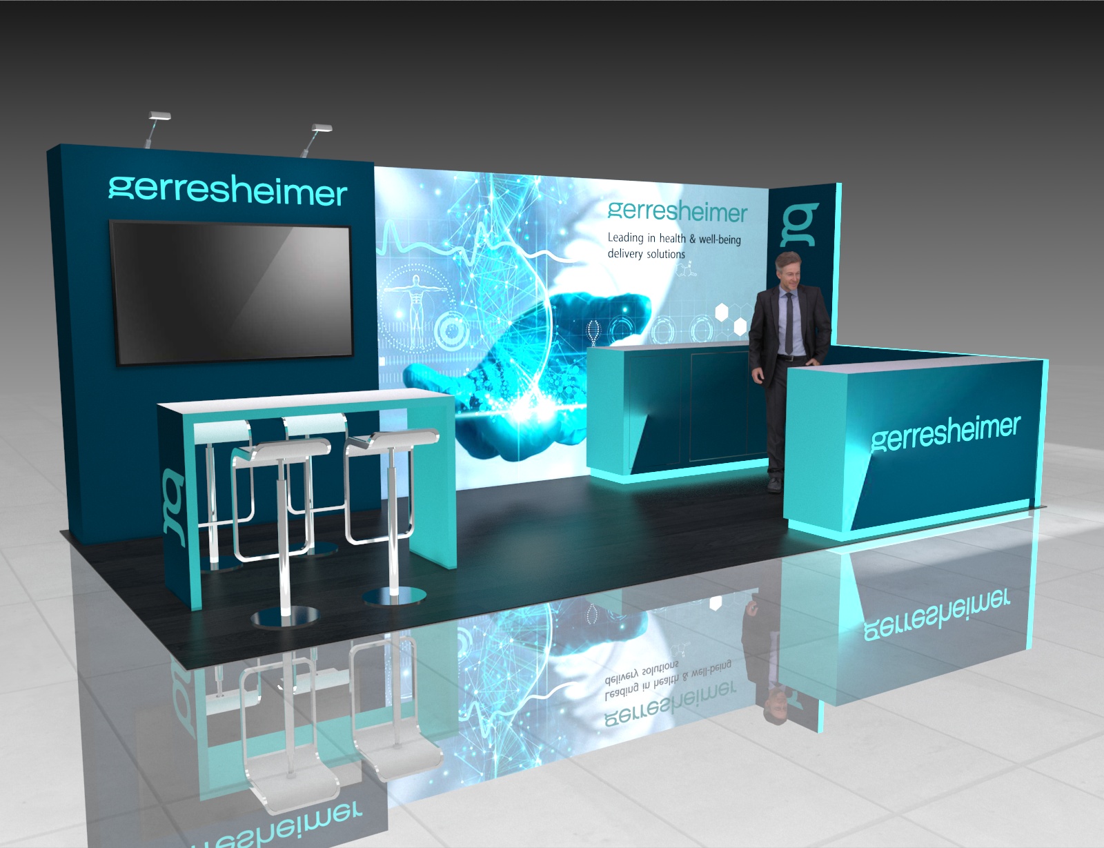 10x20 MedTech Booth Rental – Sleek Healthcare Exhibit Expo — 10x20 Custom & Modular Exhibits exhibit rental in Las Vegas, catalog image 5
