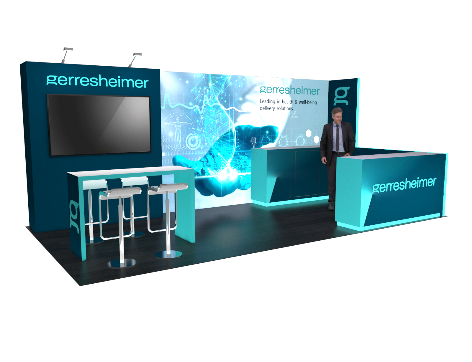 10x20 MedTech Booth Rental – Sleek Healthcare Exhibit Expo — 10x20 Custom & Modular Exhibits exhibit rental in Las Vegas, catalog image 6
