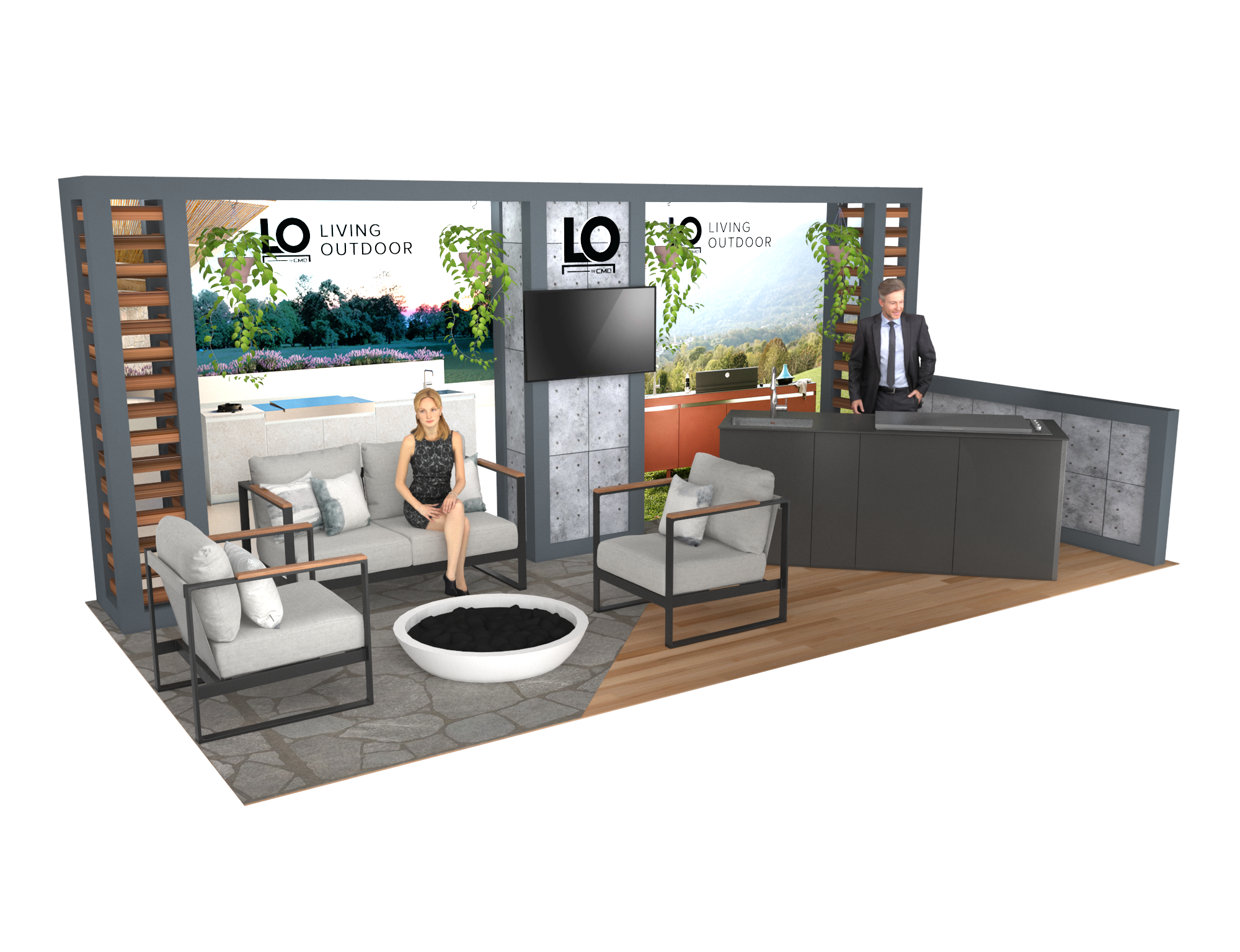 10x20 Expo Booth Rental – Modern Outdoor Living Exhibit — 10x20 Custom & Modular Exhibits exhibit rental in Las Vegas, catalog image 6