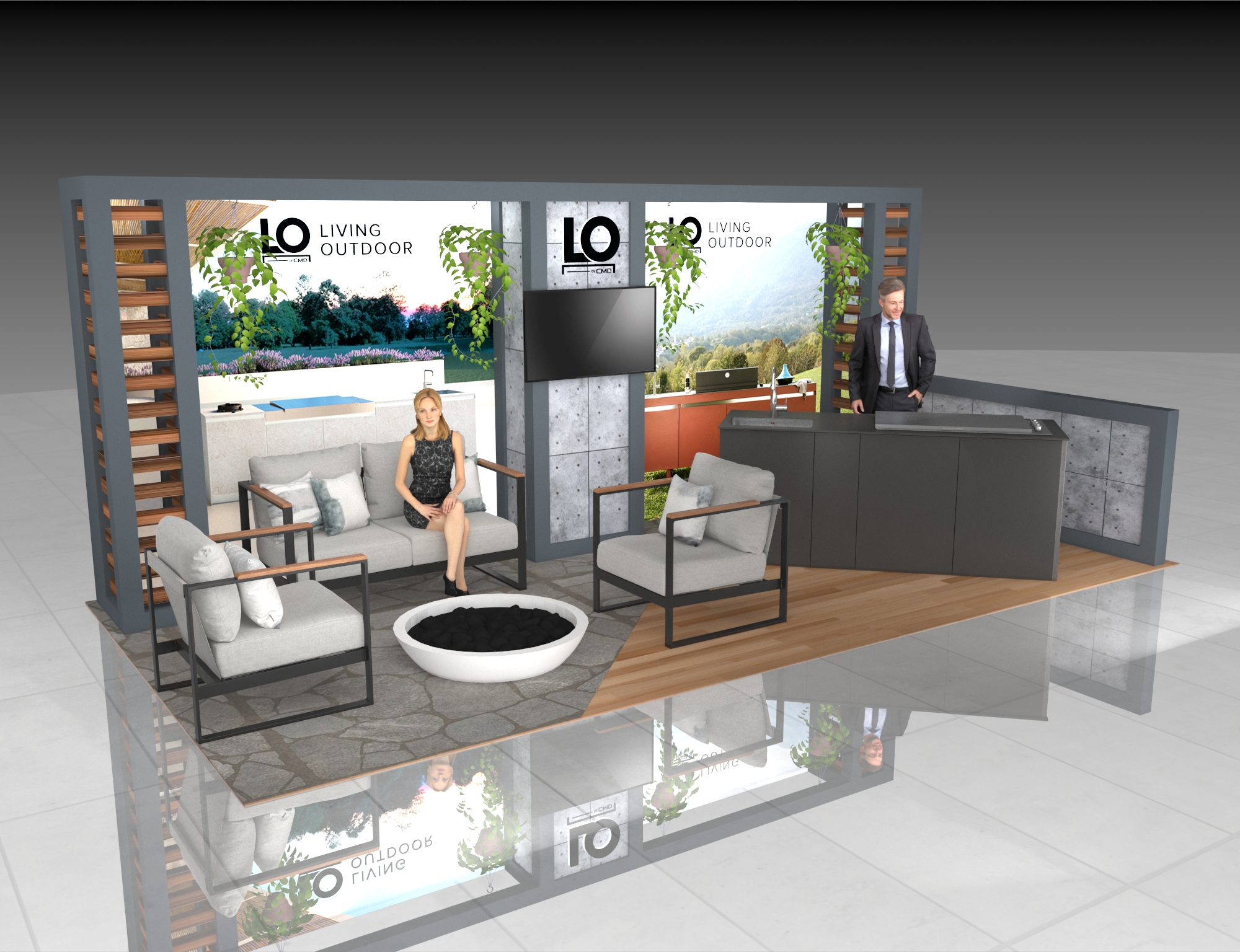 10x20 Expo Booth Rental – Modern Outdoor Living Exhibit — 10x20 Custom & Modular Exhibits exhibit rental in Las Vegas, catalog image 5