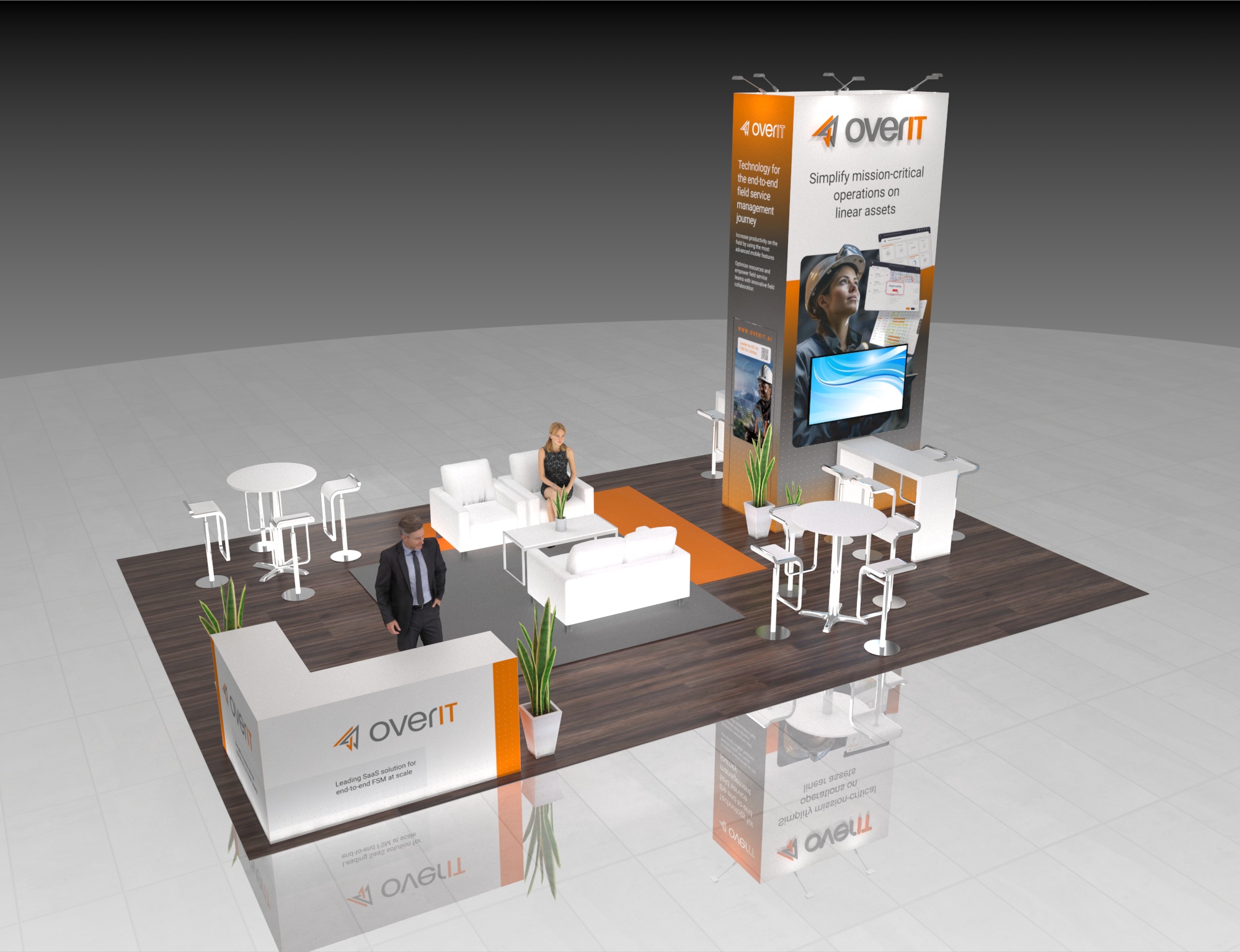 20x30 Island Exhibit Rental Display — 20x30 Custom & Modular Exhibits exhibit rental in Las Vegas, primary catalog image