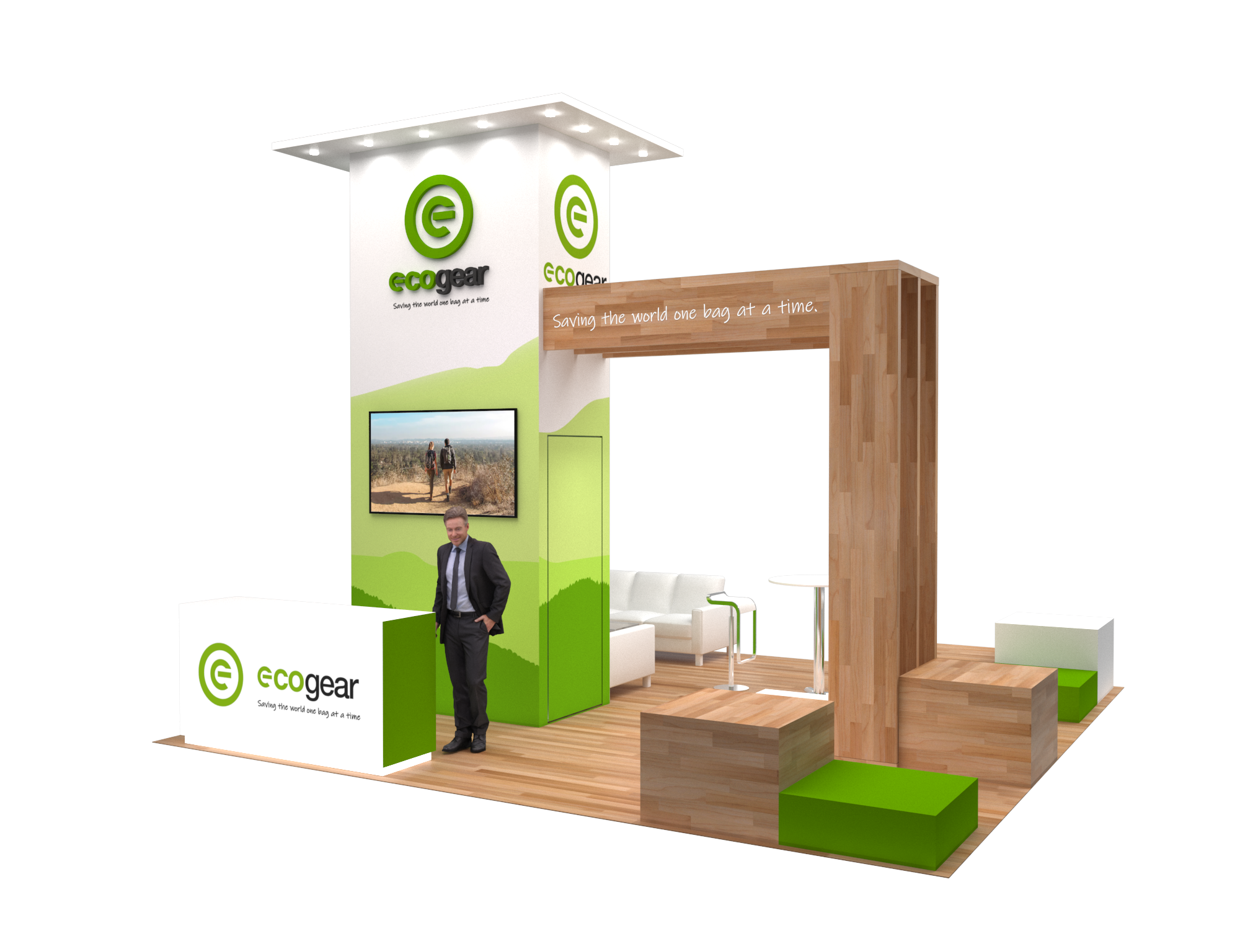 20x20 Outdoor Retail Booth Rental – Eco-Friendly Exhibit for Natural Product Expos — 20x20 Custom & Modular Exhibits exhibit rental in Las Vegas, catalog image 8