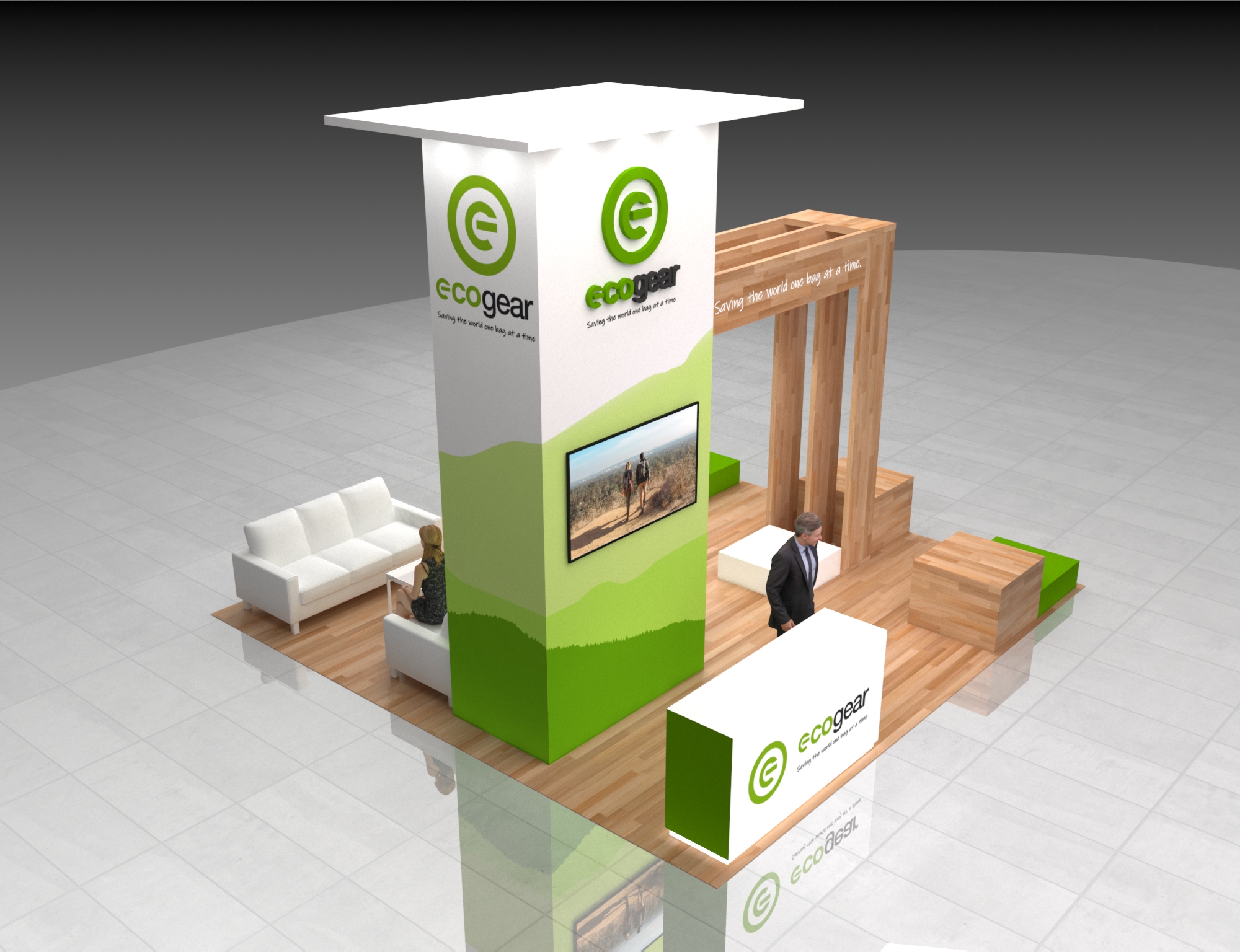 20x20 Outdoor Retail Booth Rental – Eco-Friendly Exhibit for Natural Product Expos — 20x20 Custom & Modular Exhibits exhibit rental in Las Vegas, catalog image 3