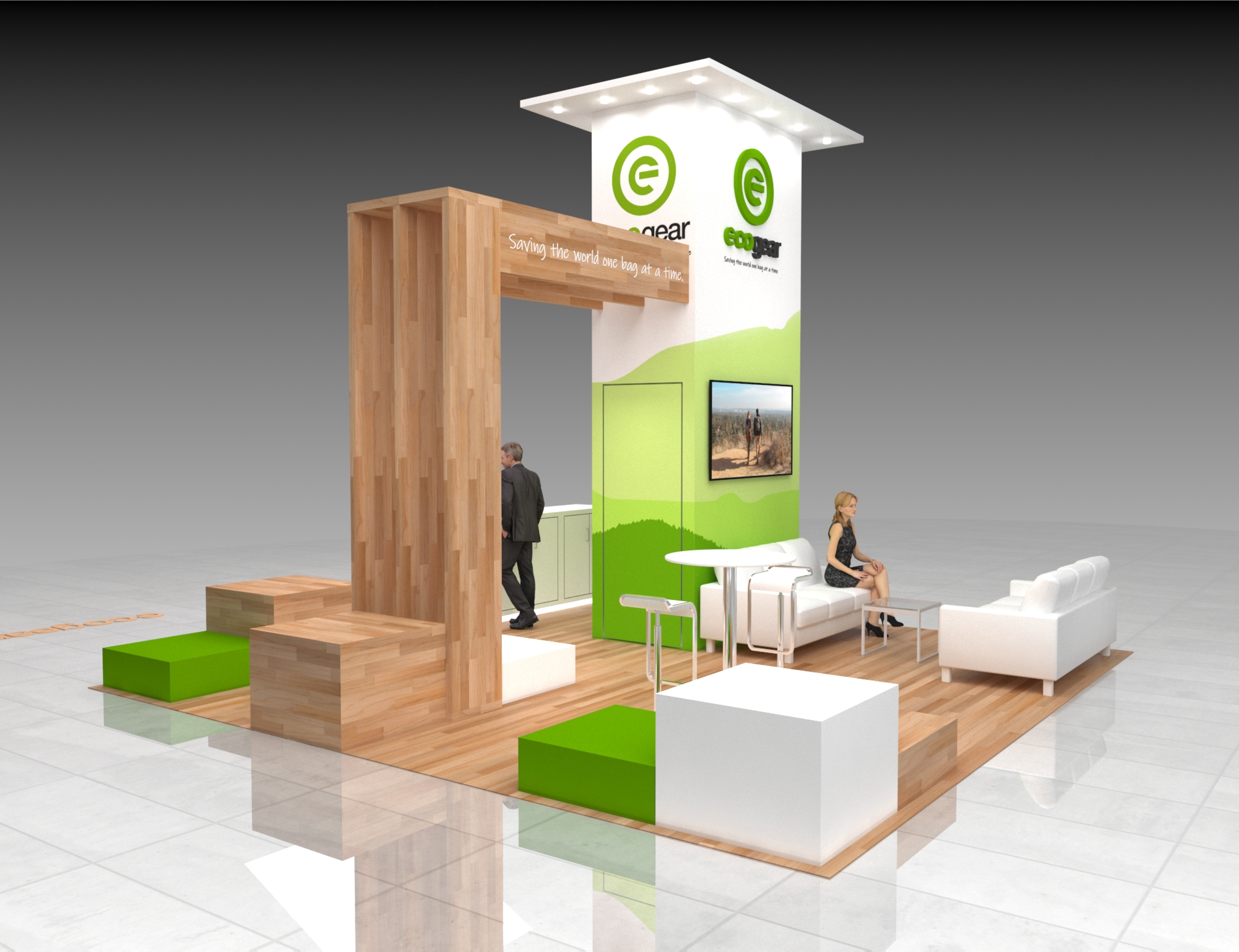 20x20 Outdoor Retail Booth Rental – Eco-Friendly Exhibit for Natural Product Expos — 20x20 Custom & Modular Exhibits exhibit rental in Las Vegas, catalog image 5