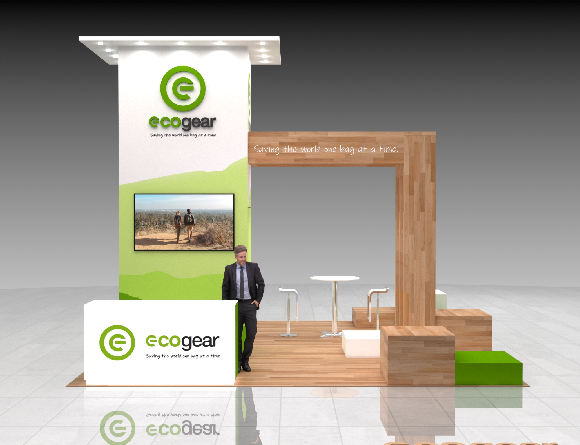 20x20 Outdoor Retail Booth Rental – Eco-Friendly Exhibit for Natural Product Expos — 20x20 Custom & Modular Exhibits exhibit rental in Las Vegas, primary catalog image