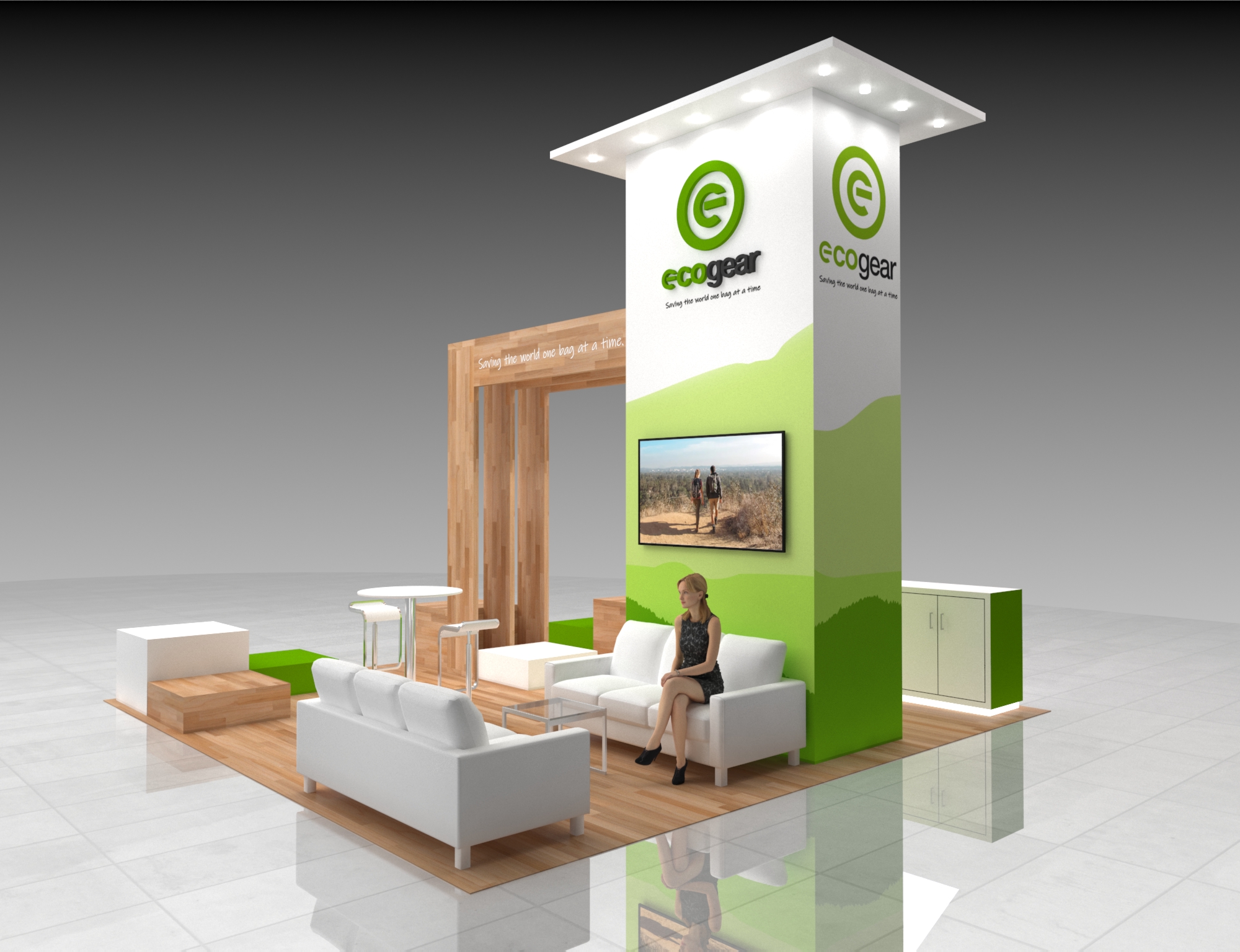 20x20 Outdoor Retail Booth Rental – Eco-Friendly Exhibit for Natural Product Expos — 20x20 Custom & Modular Exhibits exhibit rental in Las Vegas, catalog image 4