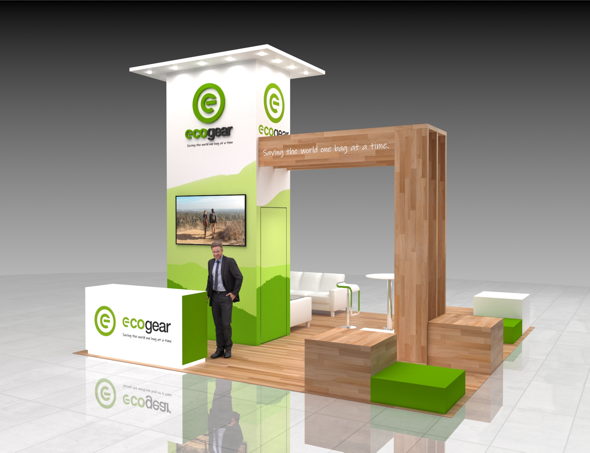 20x20 Outdoor Retail Booth Rental – Eco-Friendly Exhibit for Natural Product Expos — 20x20 Custom & Modular Exhibits exhibit rental in Las Vegas, catalog image 7