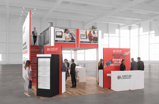20x30 Two Story Trade Show Booth Rental – Compact Double Deck — 20x30 20x30 Exhibit Rentals exhibit rental in Las Vegas, primary catalog image