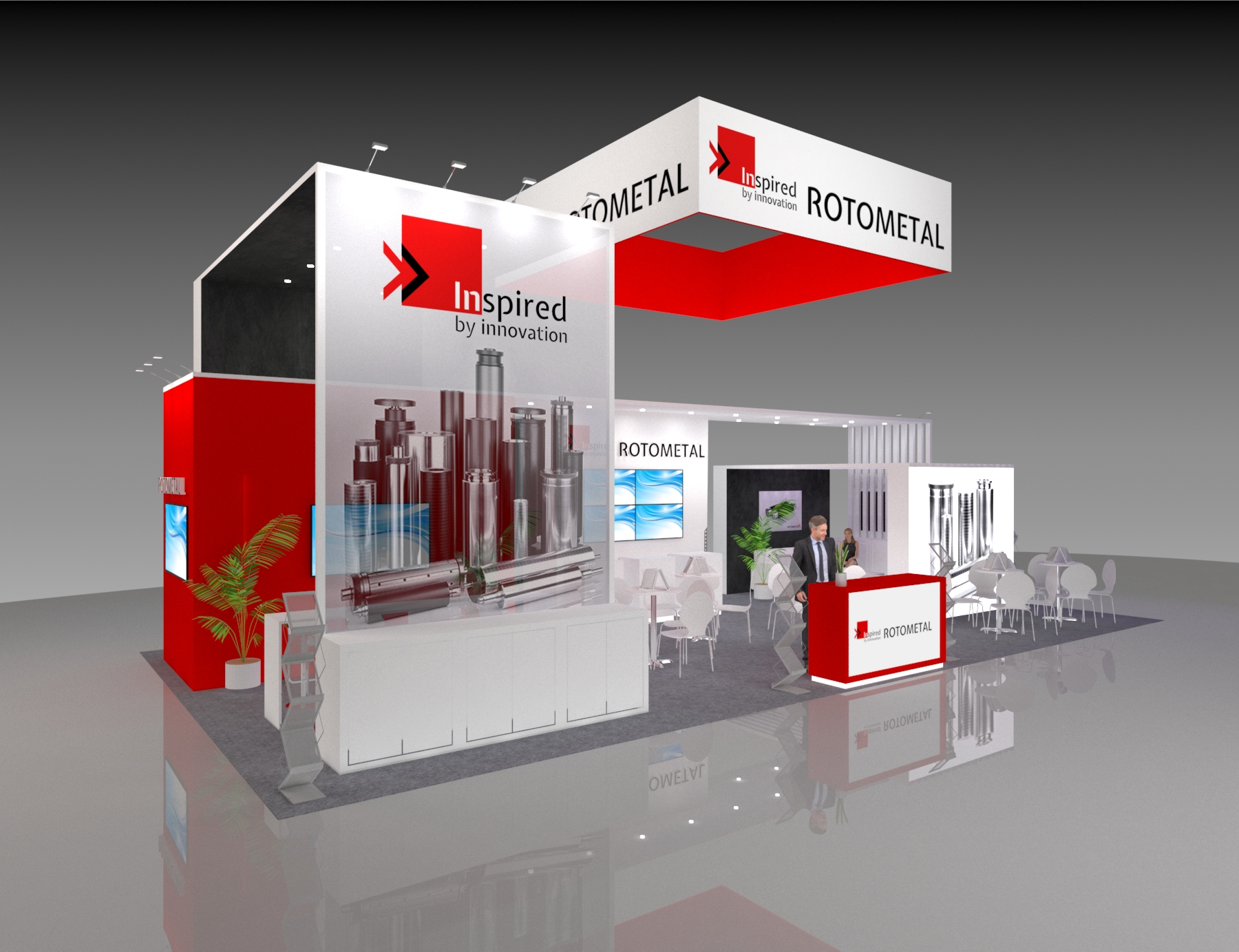 44x25 Custom Exhibit Rental for Mobile World Congress — 44x25 Custom & Modular Exhibits exhibit rental in Las Vegas, primary catalog image