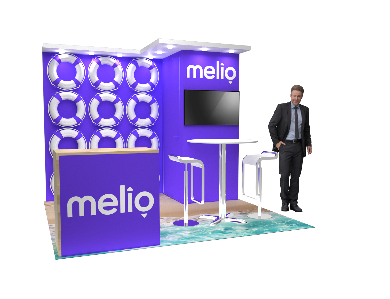 10x10 Booth Rental – Sleek Island Exhibit Design — 10x10 Custom & Modular Exhibits exhibit rental in Las Vegas, catalog image 6