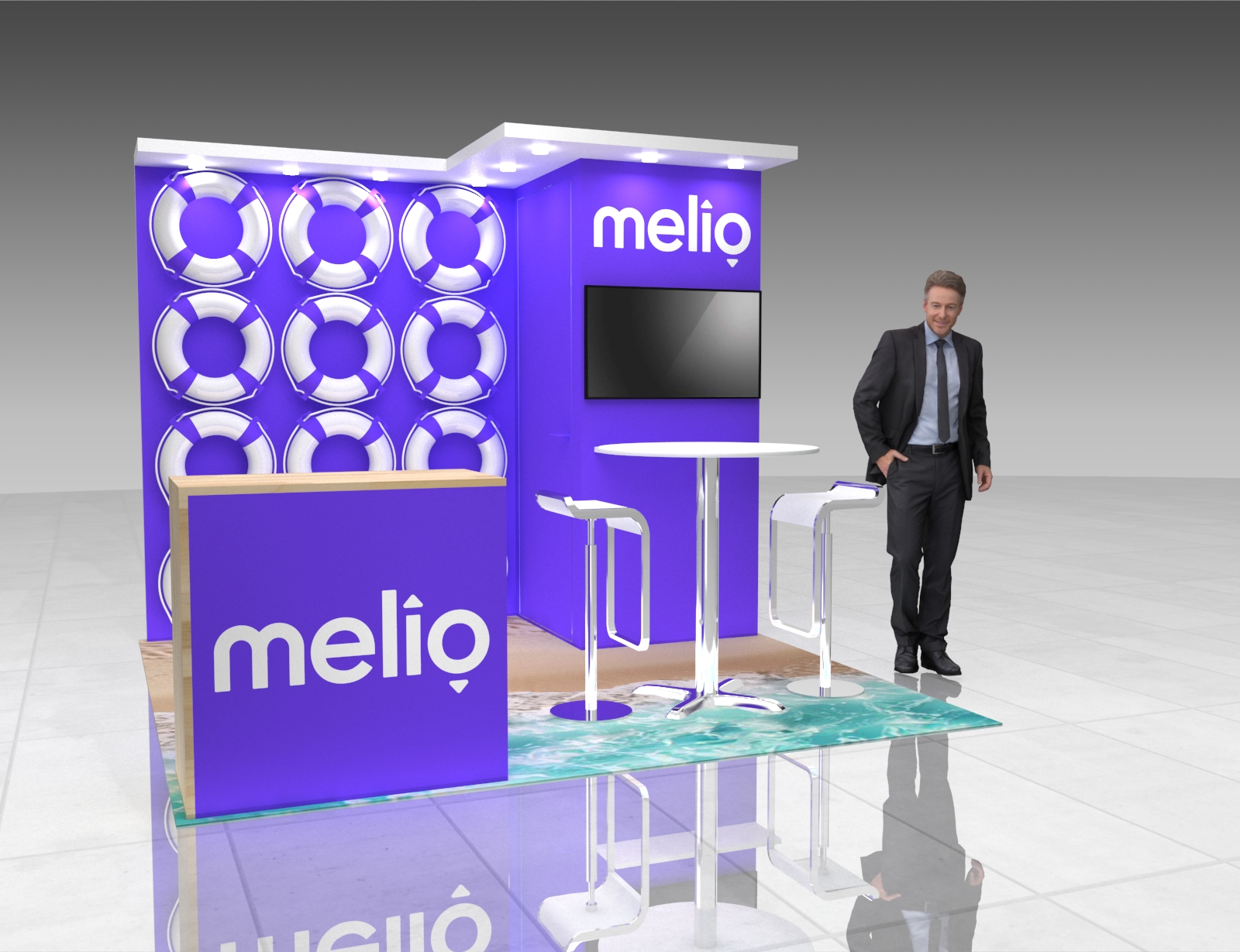 10x10 Booth Rental – Sleek Island Exhibit Design — 10x10 Custom & Modular Exhibits exhibit rental in Las Vegas, catalog image 5