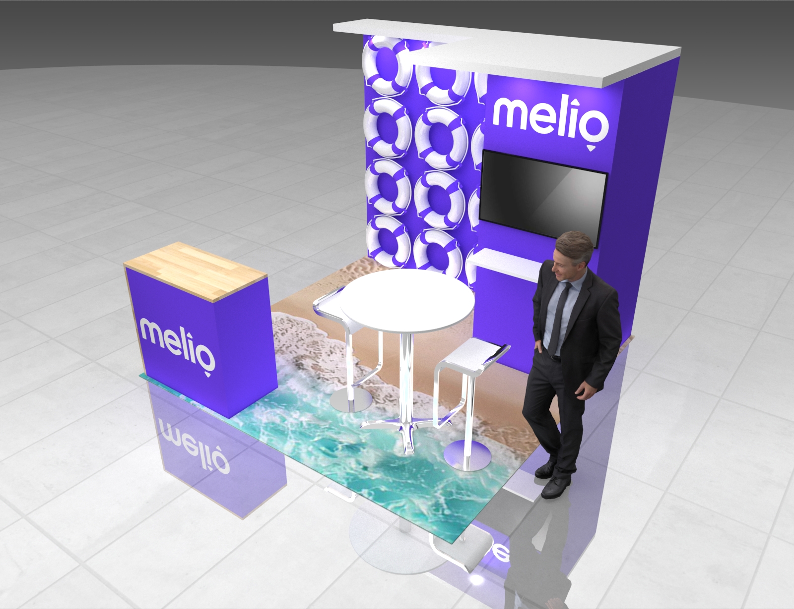 10x10 Booth Rental – Sleek Island Exhibit Design — 10x10 Custom & Modular Exhibits exhibit rental in Las Vegas, catalog image 2
