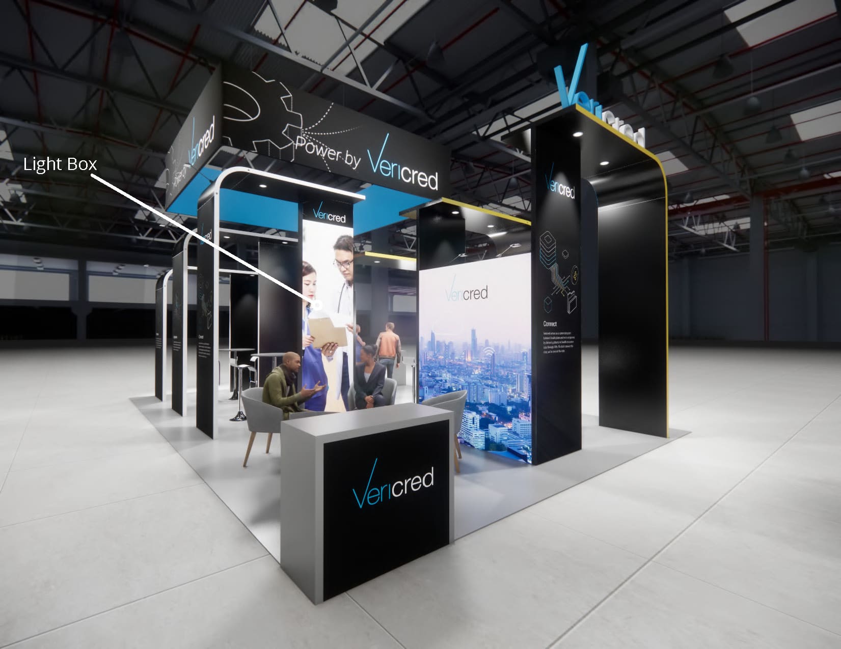 20x30 Island Exhibit Rentals for trade show exhibitors in Las Vegas
