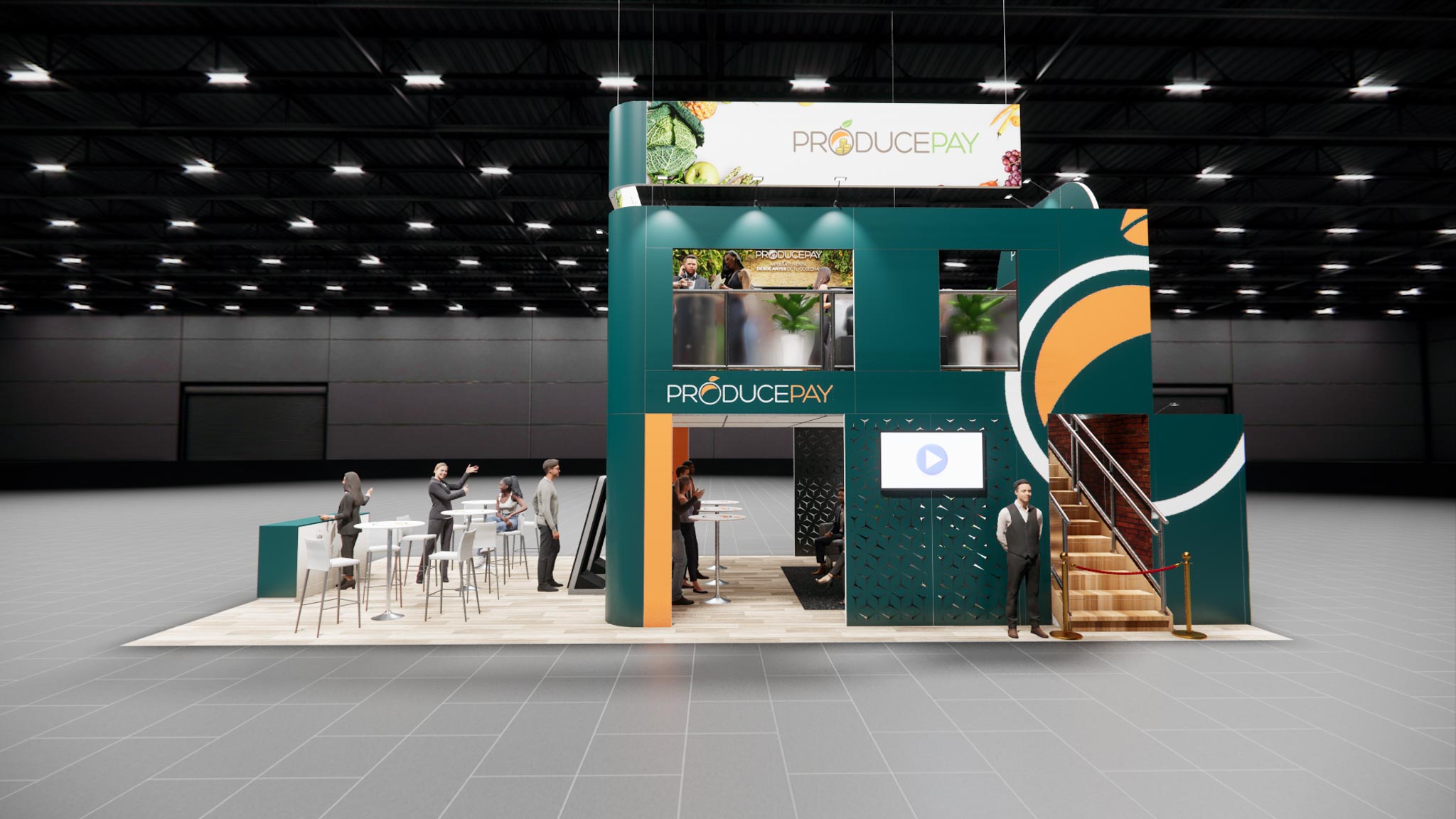 20x40 Two Story Trade Show Booth Rentals – Meeting Rooms + Storage — 20x40 Custom & Modular Exhibits exhibit rental in Las Vegas, catalog image 2
