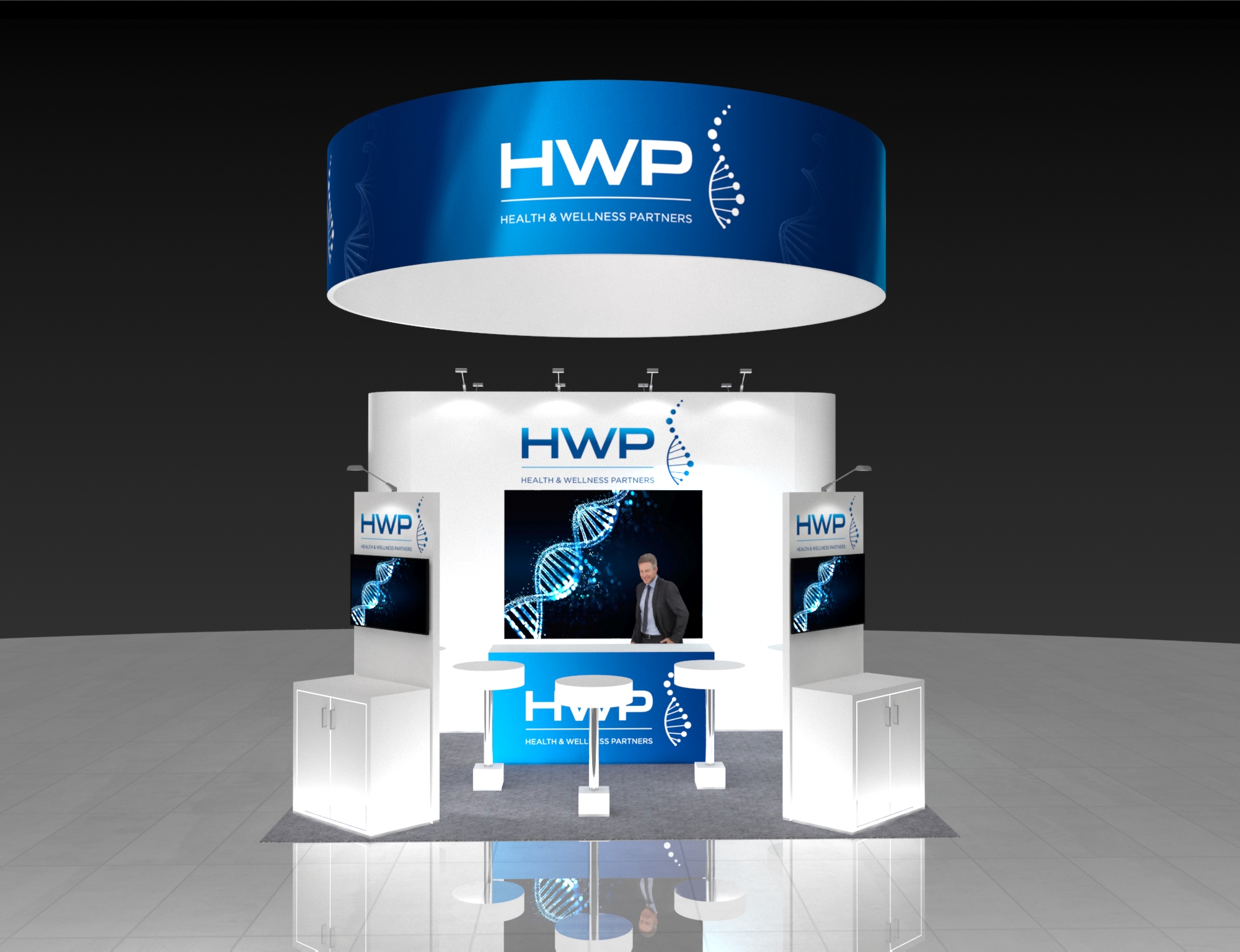 20x20 Trade Show Exhibit Booth Display Rental — 20x20 Custom & Modular Exhibits exhibit rental in Las Vegas, primary catalog image