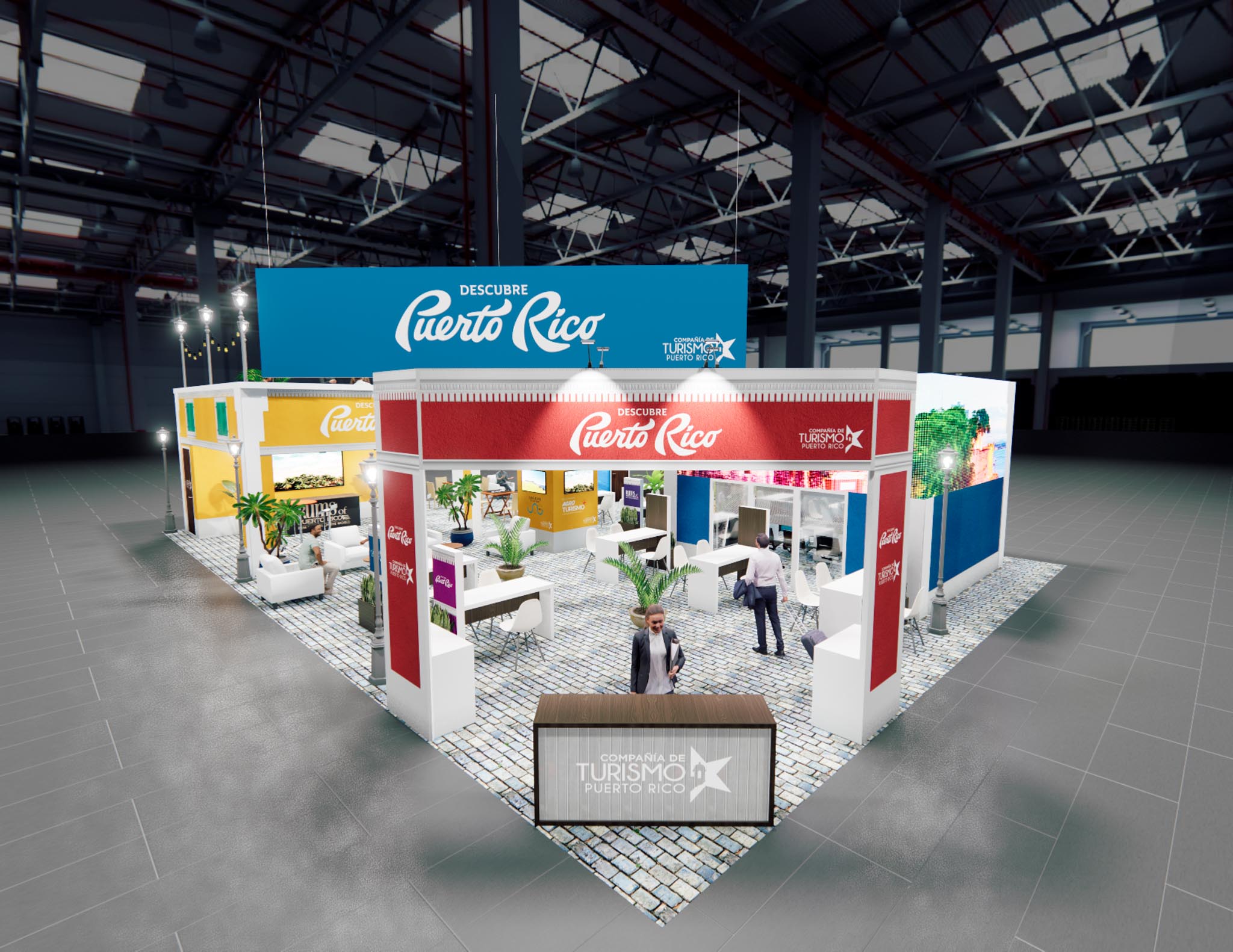 40x60 Double Deck Trade Show Exhibit Rental – Dual-Zone Engagement — 40x60 Custom & Modular Exhibits exhibit rental in Las Vegas, catalog image 2