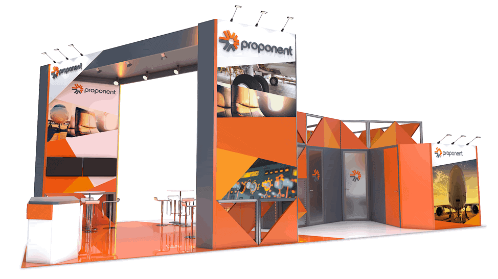 20x40 Island Exhibit Rentals for trade show exhibitors in Las Vegas