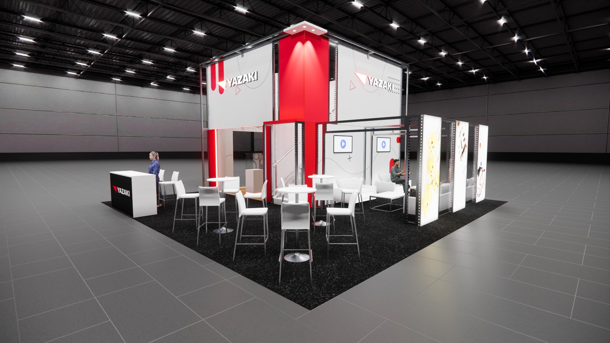 30x30 Double Deck Trade Show Booth Rental – Hospitality Focus — 30x30 30x30 Exhibit Rentals exhibit rental in Las Vegas, primary catalog image