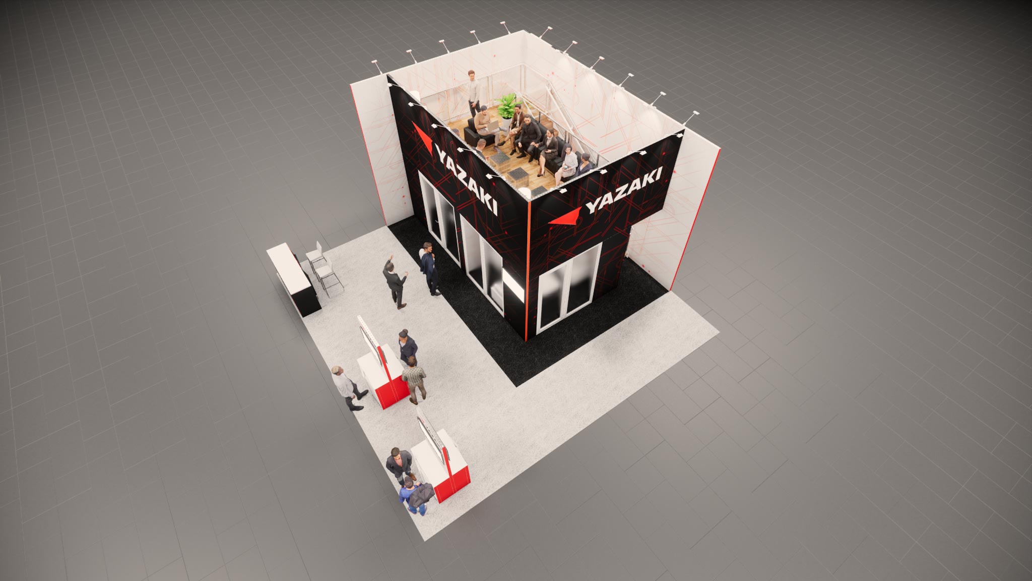 30x30 Two Story Exhibit Rental – Brand Visibility Tower + Deck — 30x30 Custom & Modular Exhibits exhibit rental in Las Vegas, catalog image 12