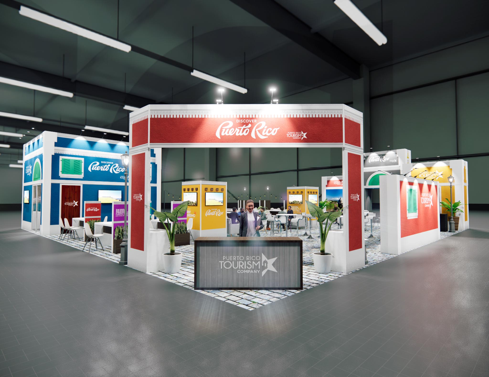 60x60 Two Story Trade Show Exhibit Rental - Outdoor / High Traffic — 60x60 Custom & Modular Exhibits exhibit rental in Las Vegas, catalog image 2
